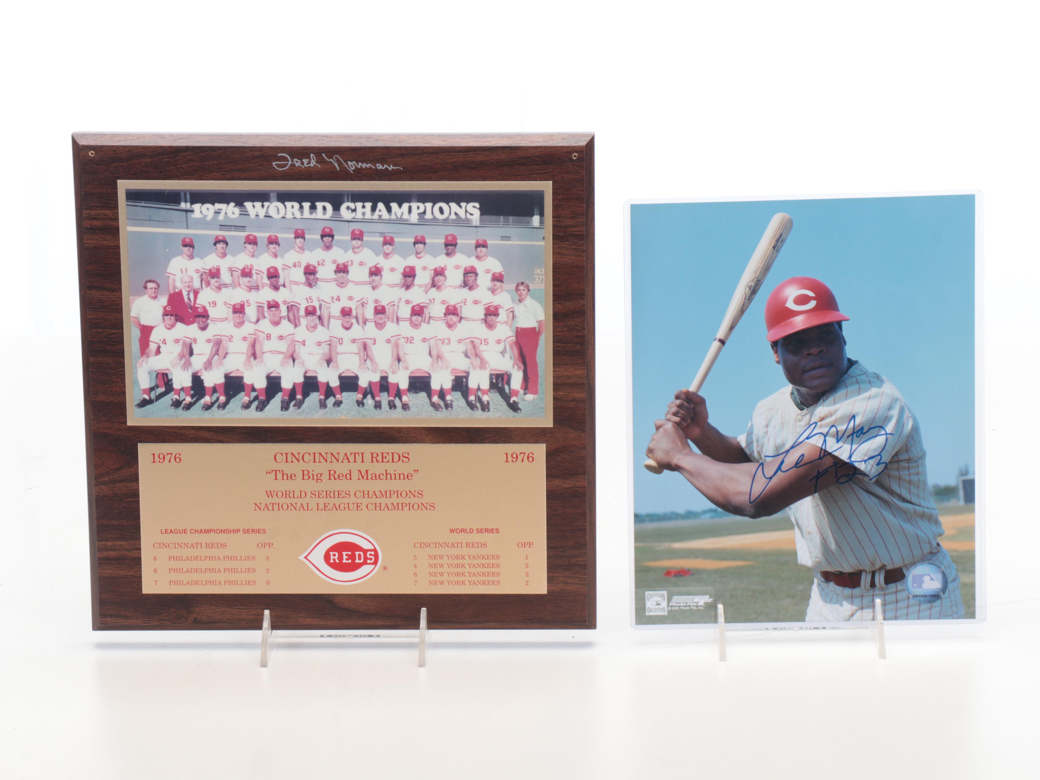 1976 and 1975 Cincinnati Reds Championship Pennants with Scorecards and More