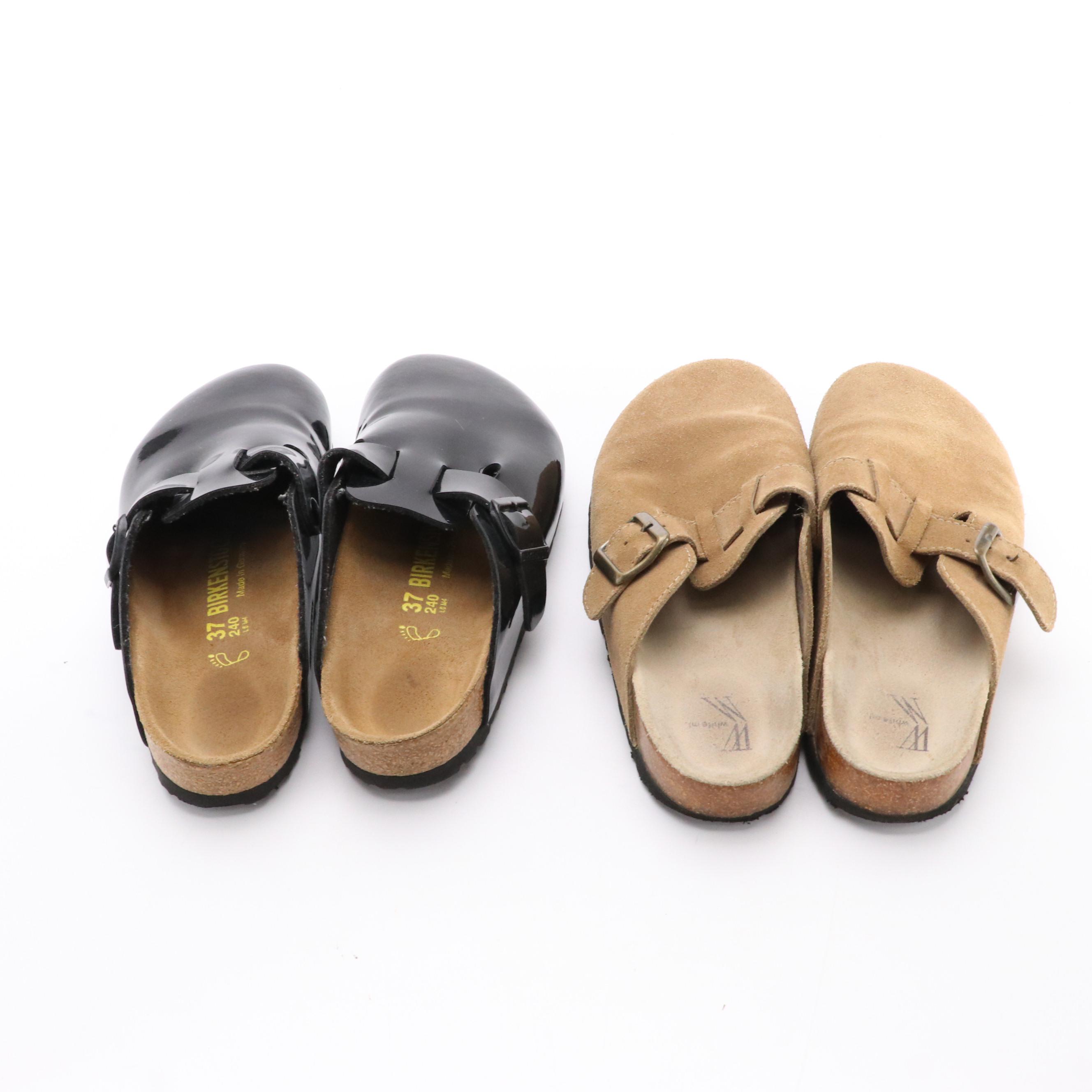 Birkenstock Nashua Birko-Flor Clogs with Box and White Mountain Getty Mules