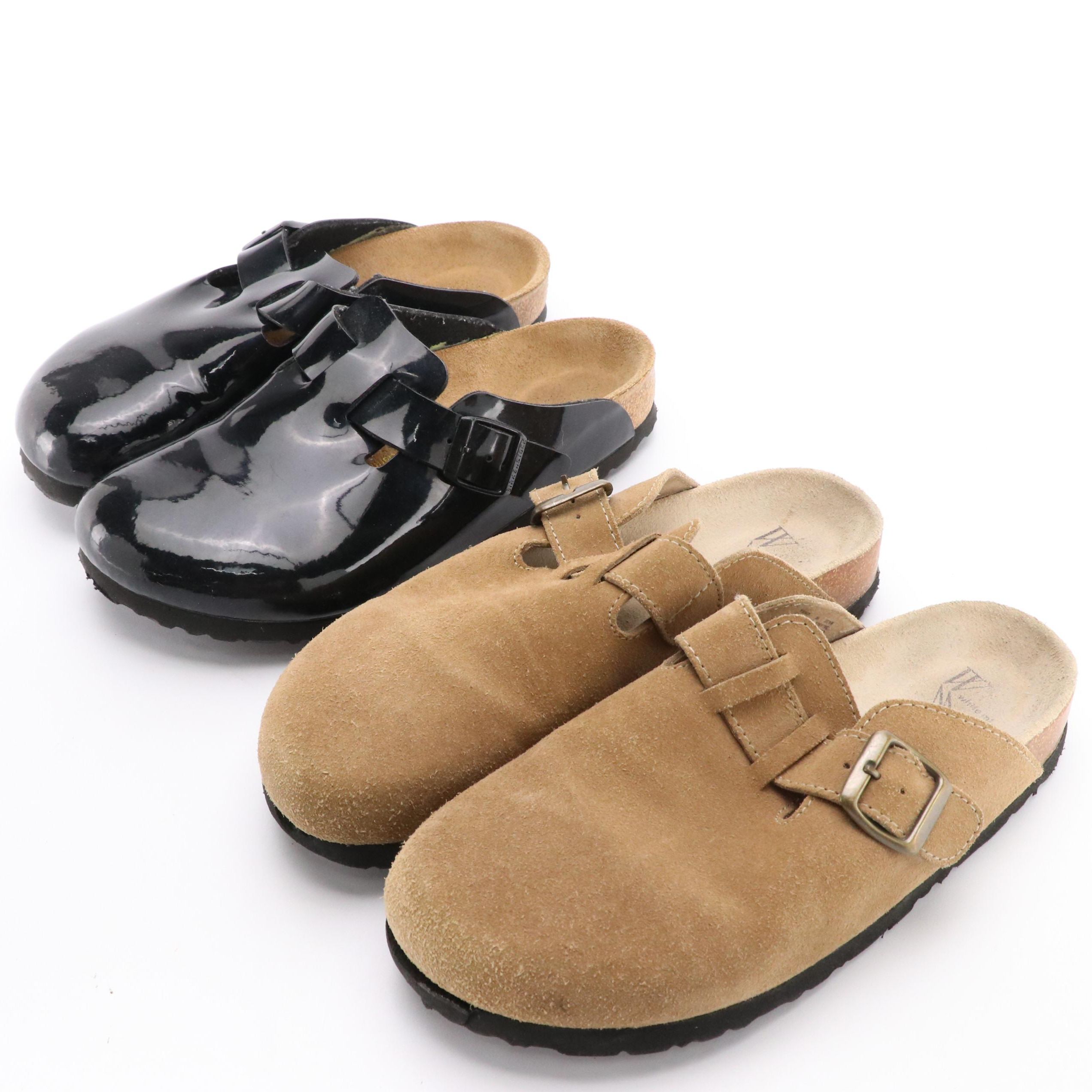 Birkenstock Nashua Birko-Flor Clogs with Box and White Mountain Getty Mules