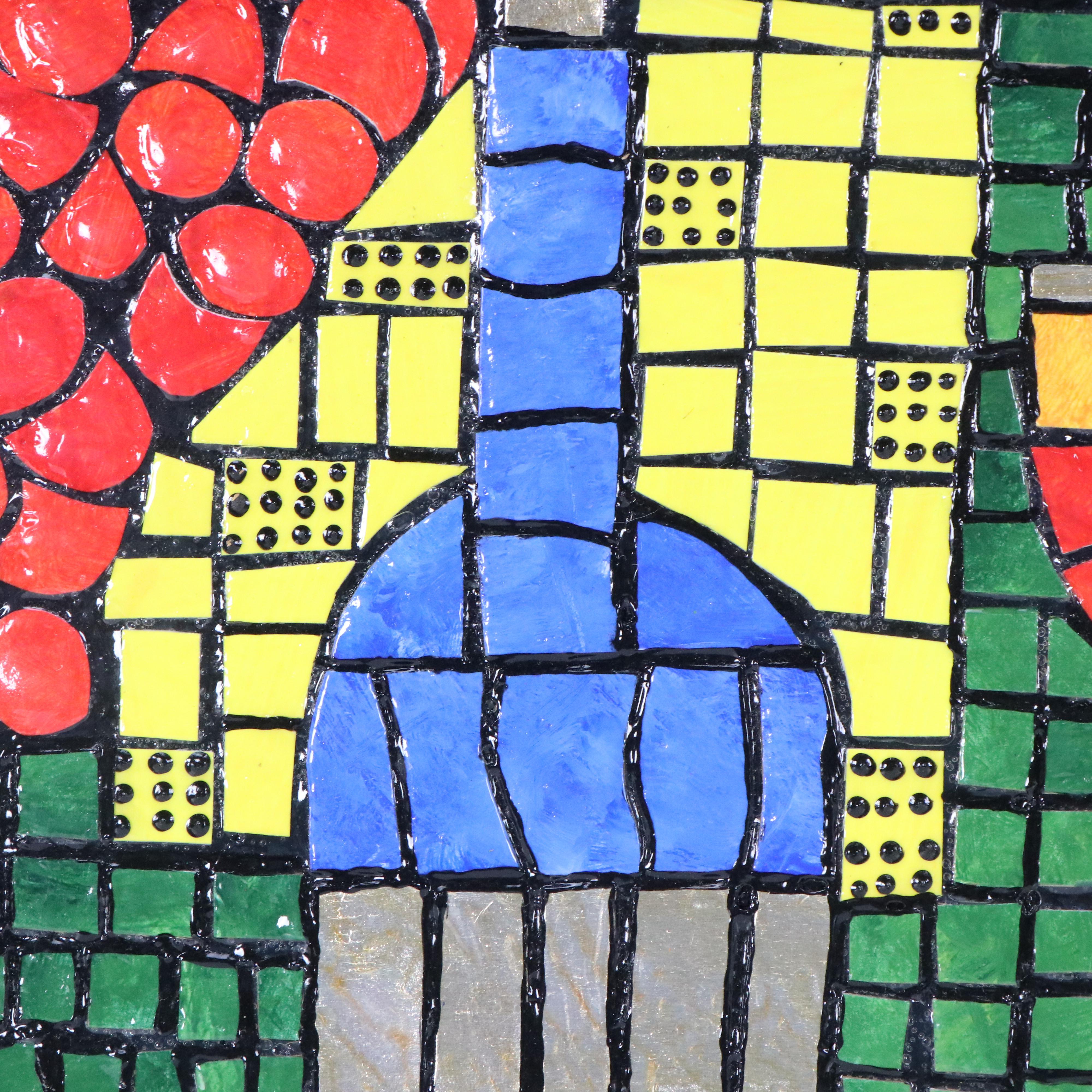 Michael Collins Painted Mosaic Tile "Wine and Cheese" Everything But