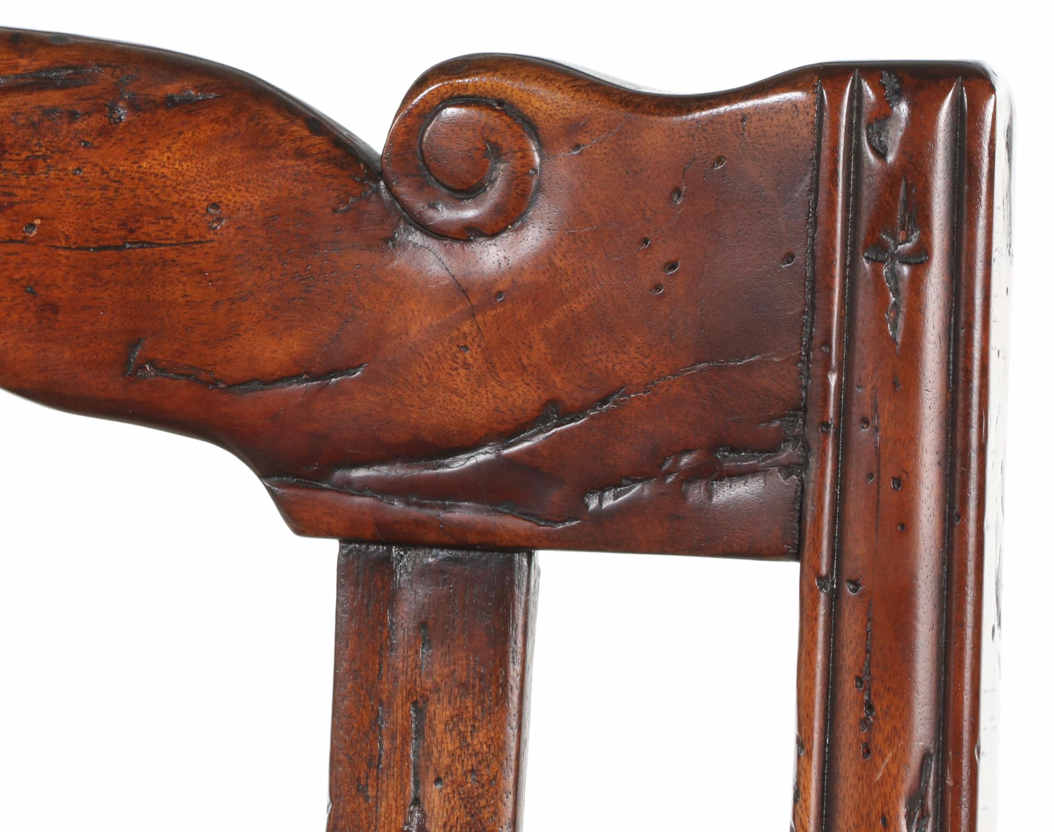 Pair of Theodore Alexander "Castle Bromwich" Reclaimed Wood Bar Stools