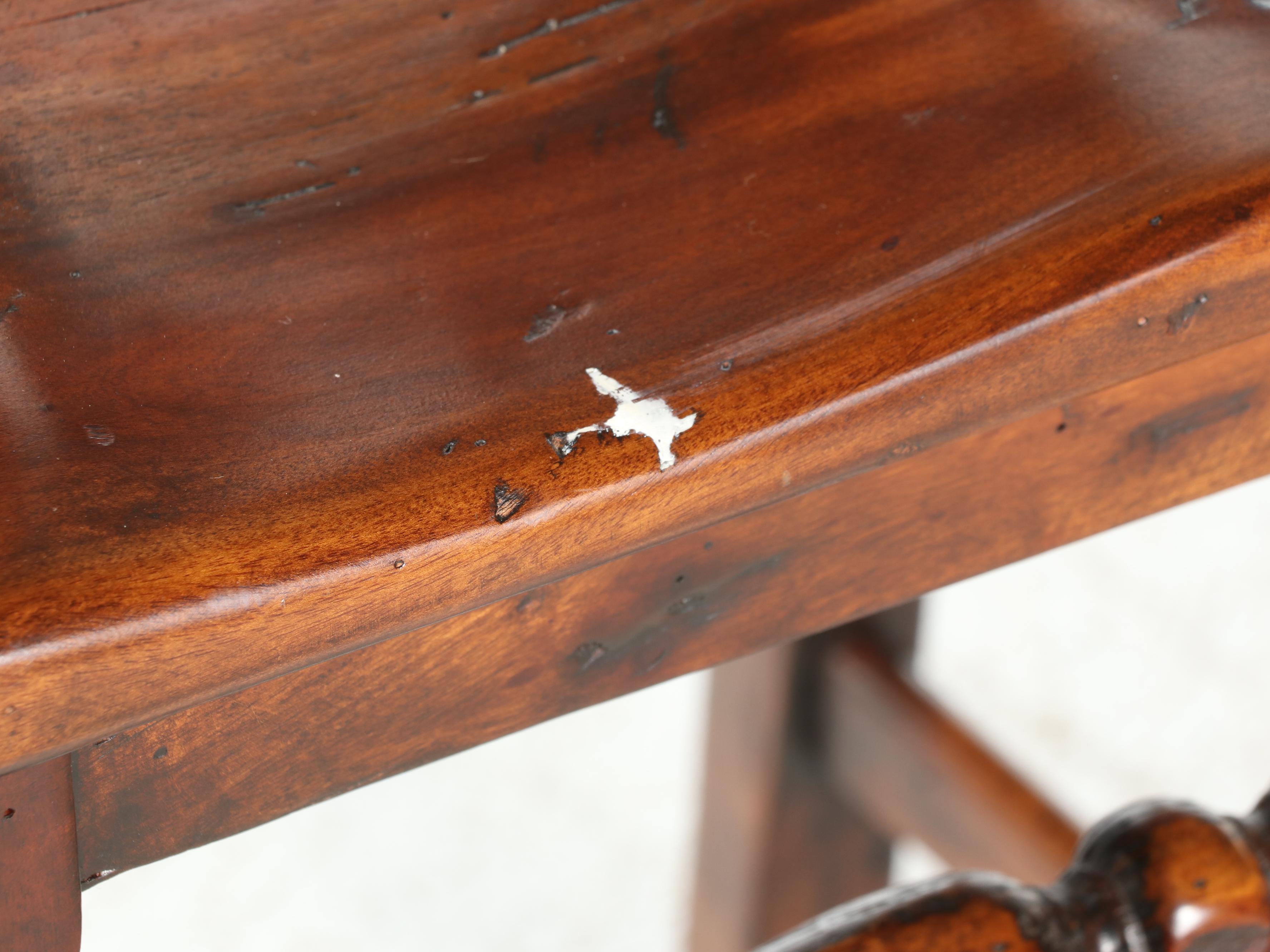 Pair of Theodore Alexander "Castle Bromwich" Reclaimed Wood Bar Stools