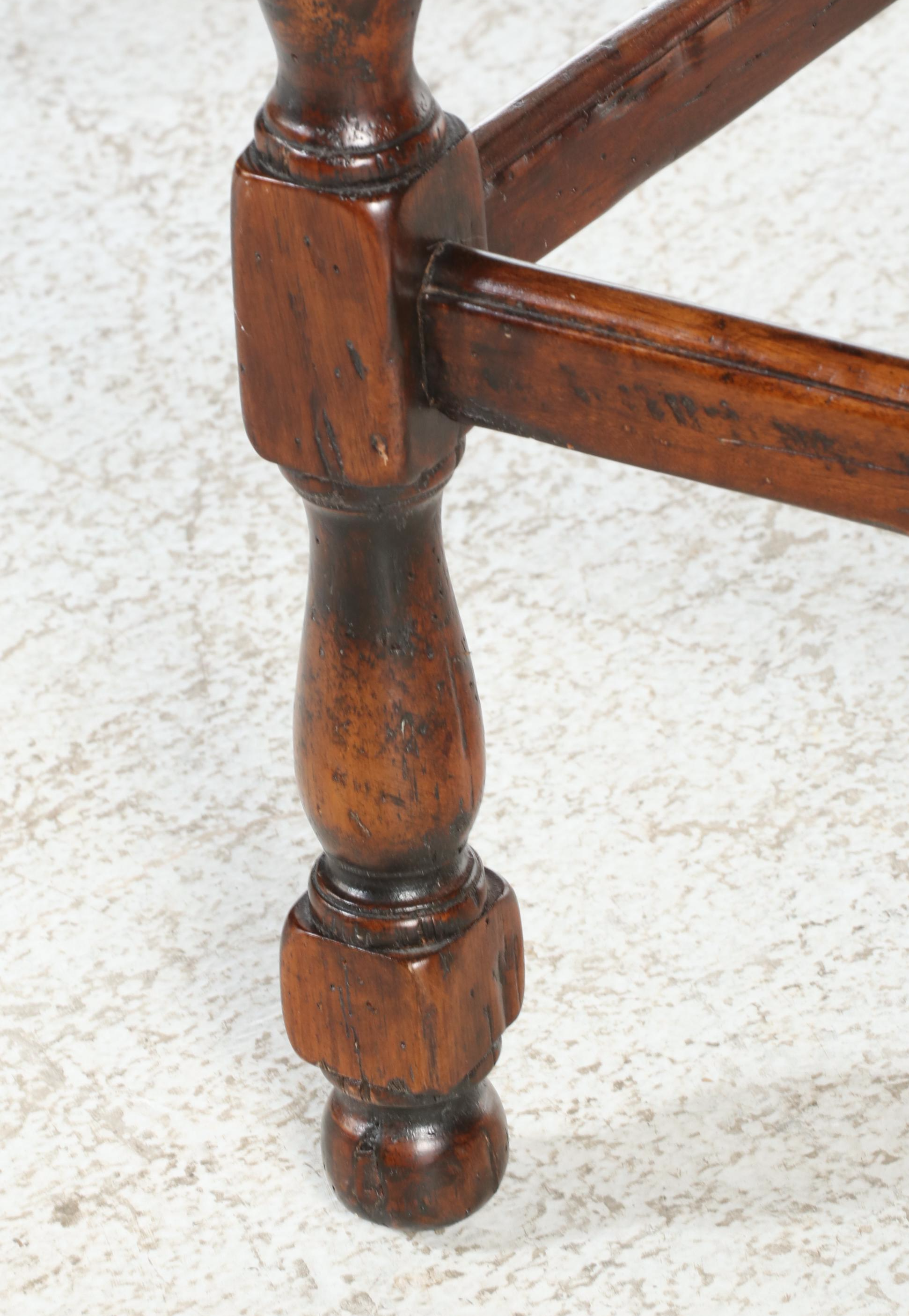 Pair of Theodore Alexander "Castle Bromwich" Reclaimed Wood Bar Stools