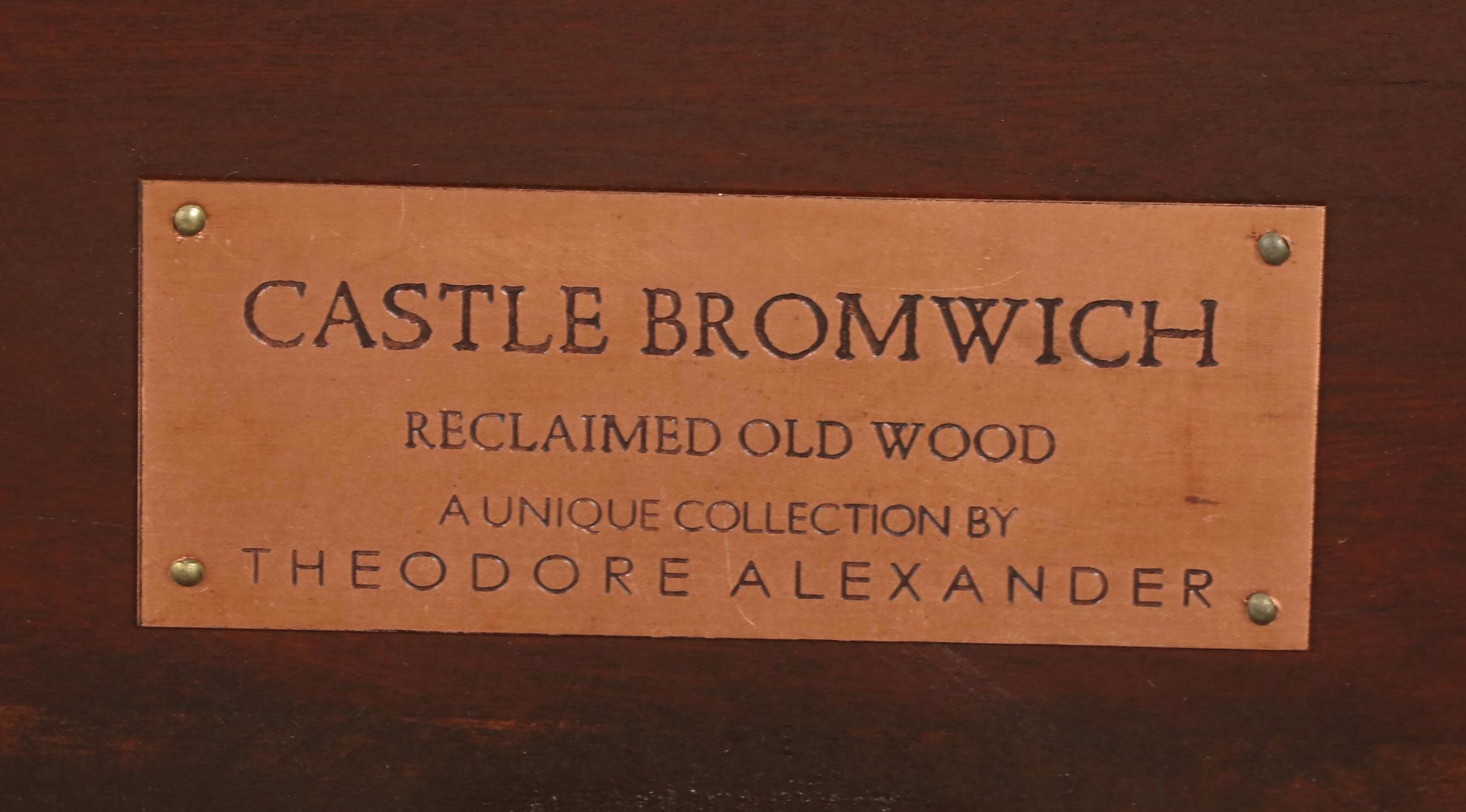 Pair of Theodore Alexander "Castle Bromwich" Reclaimed Wood Bar Stools