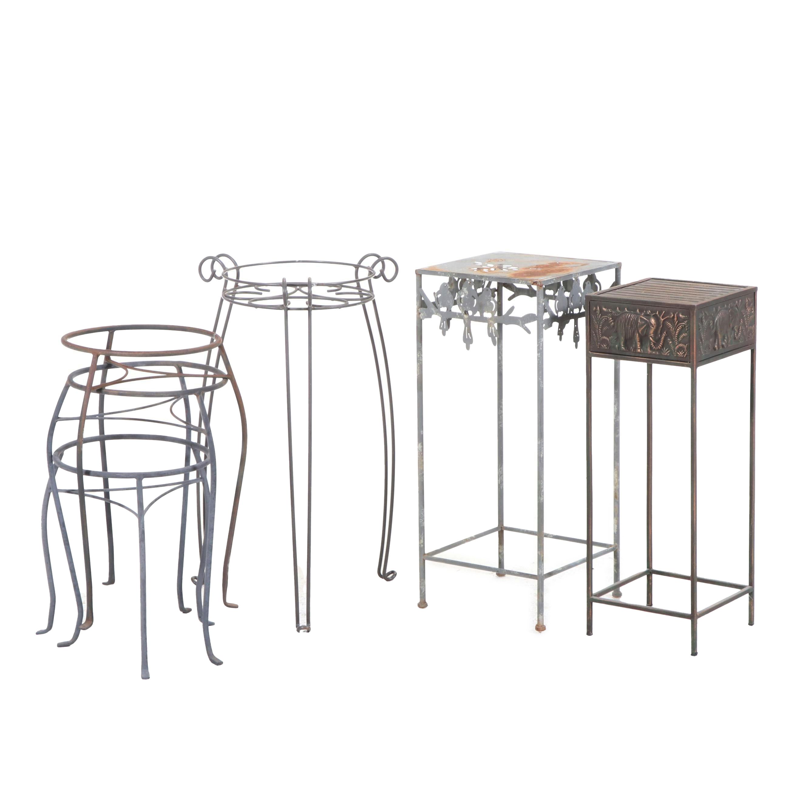 Hummingbird and Other Metal Planter Stands