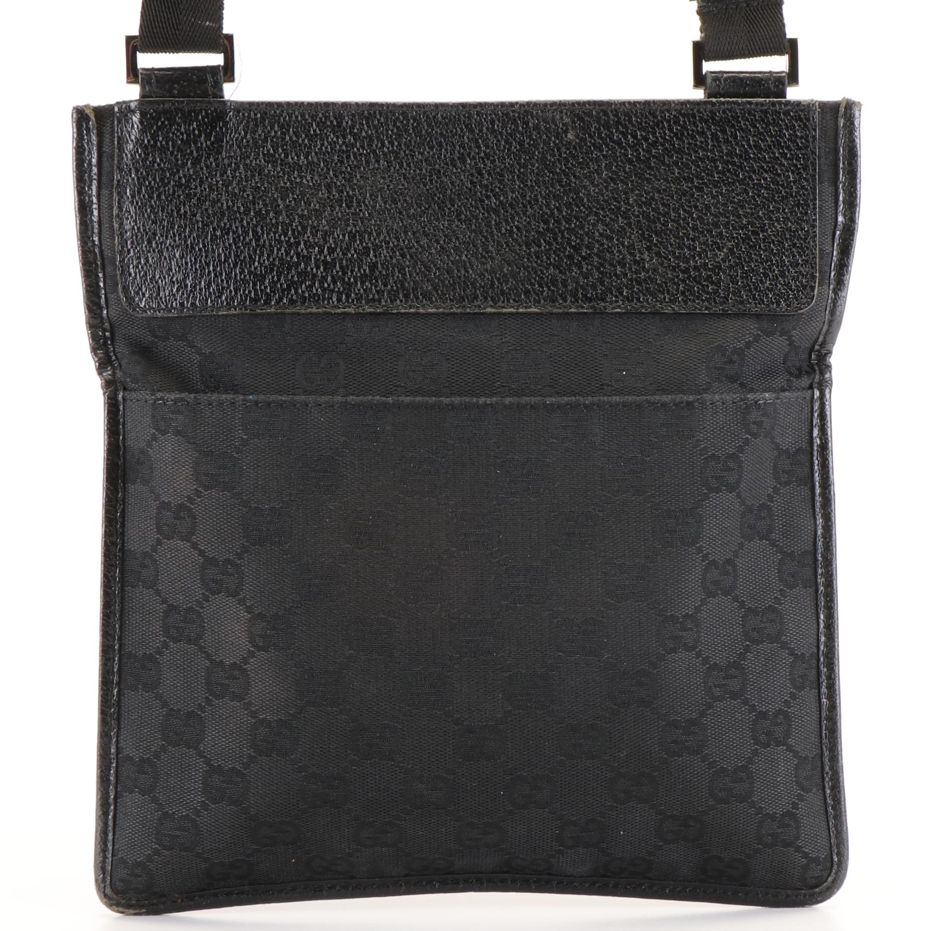 Gucci GG Black Canvas Messenger Bag