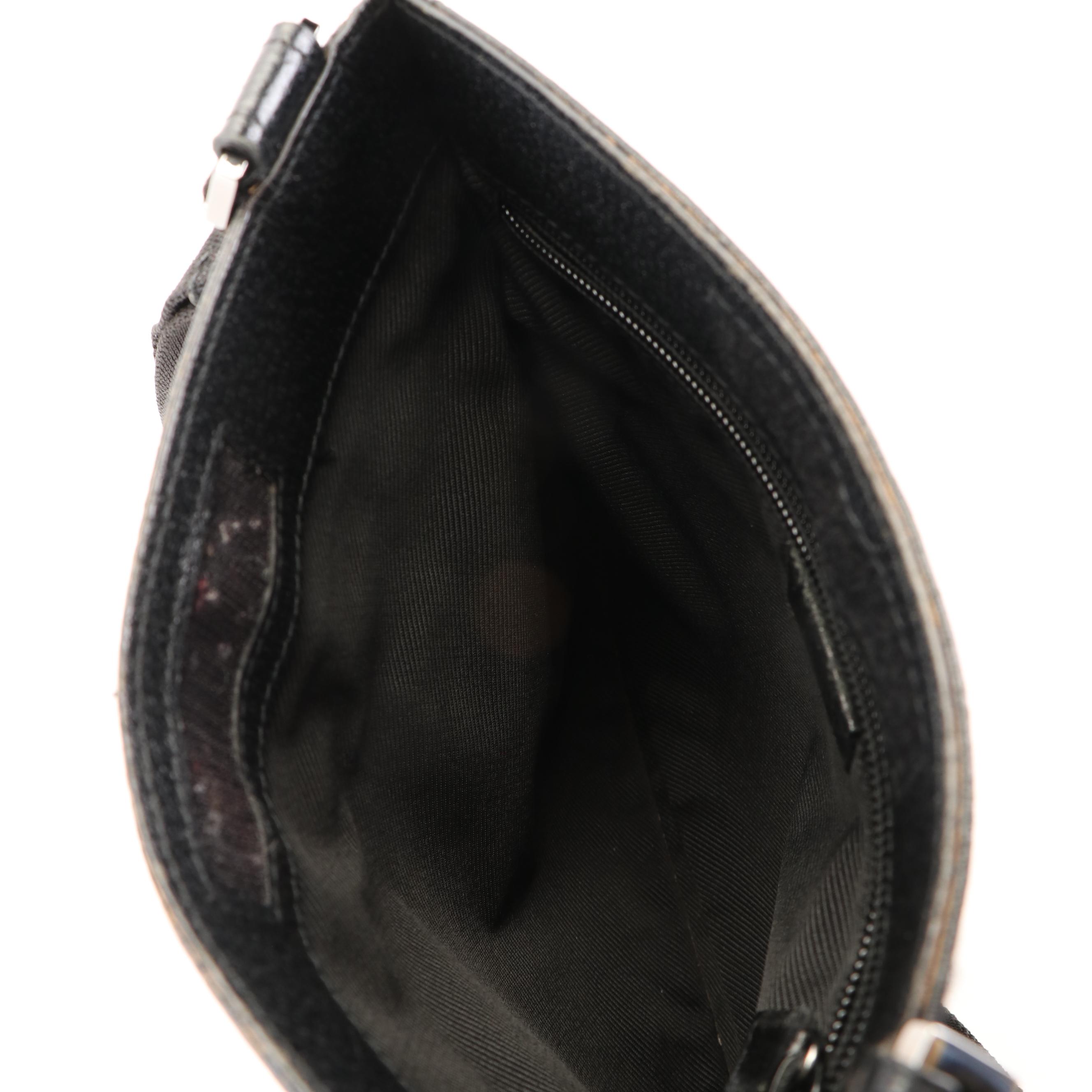 Gucci GG Black Canvas Messenger Bag