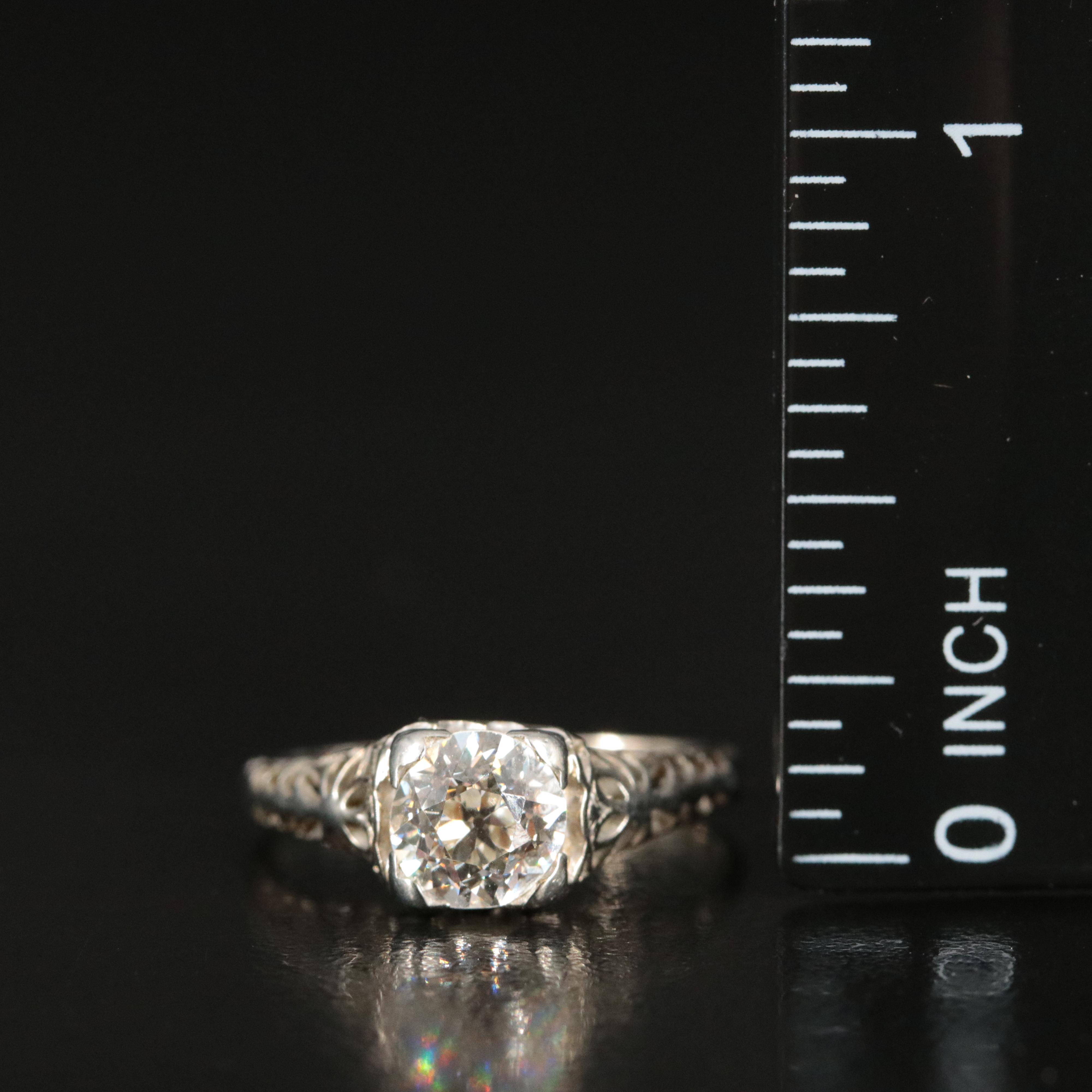 Antique 18K 1.00 CT Diamond Ring