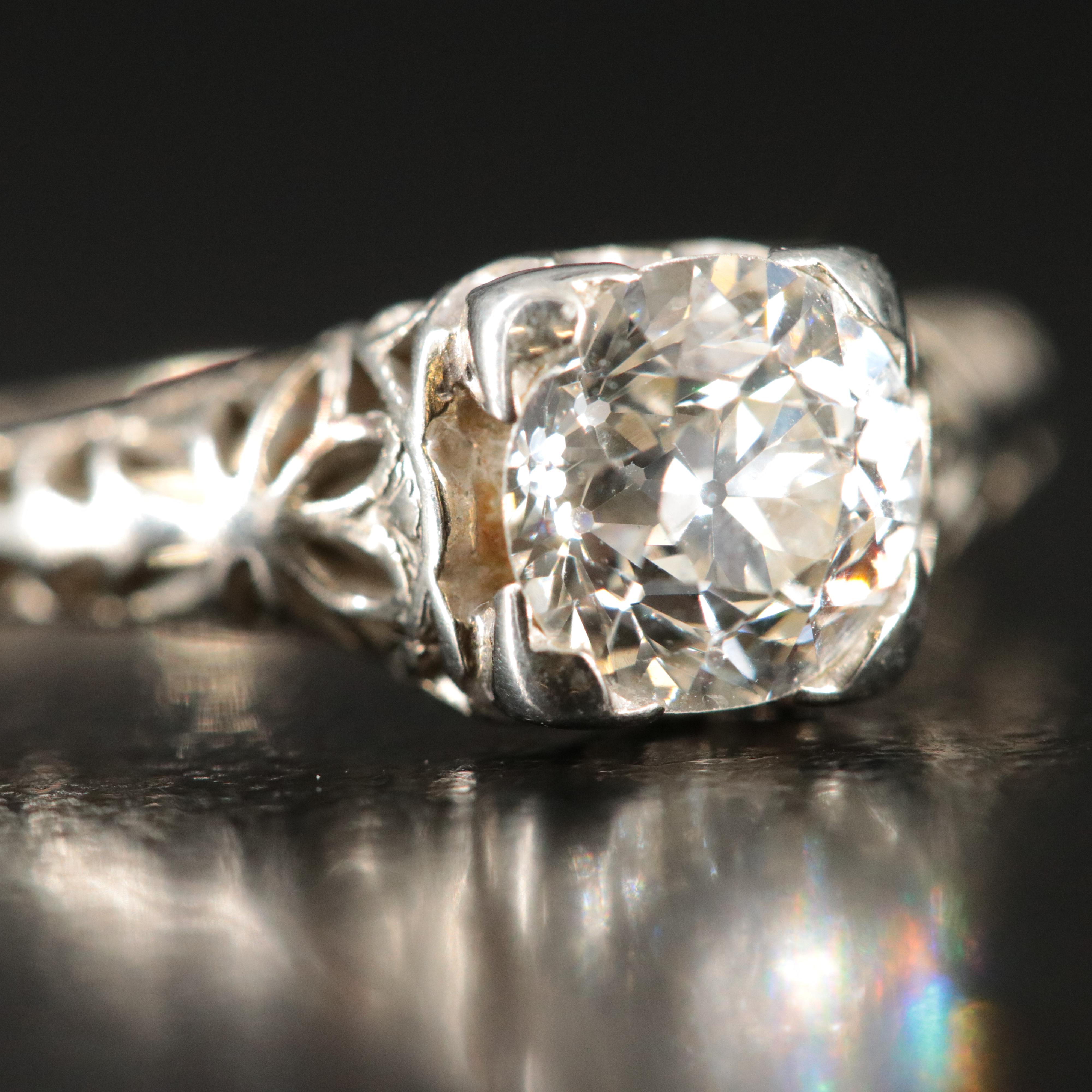 Antique 18K 1.00 CT Diamond Ring