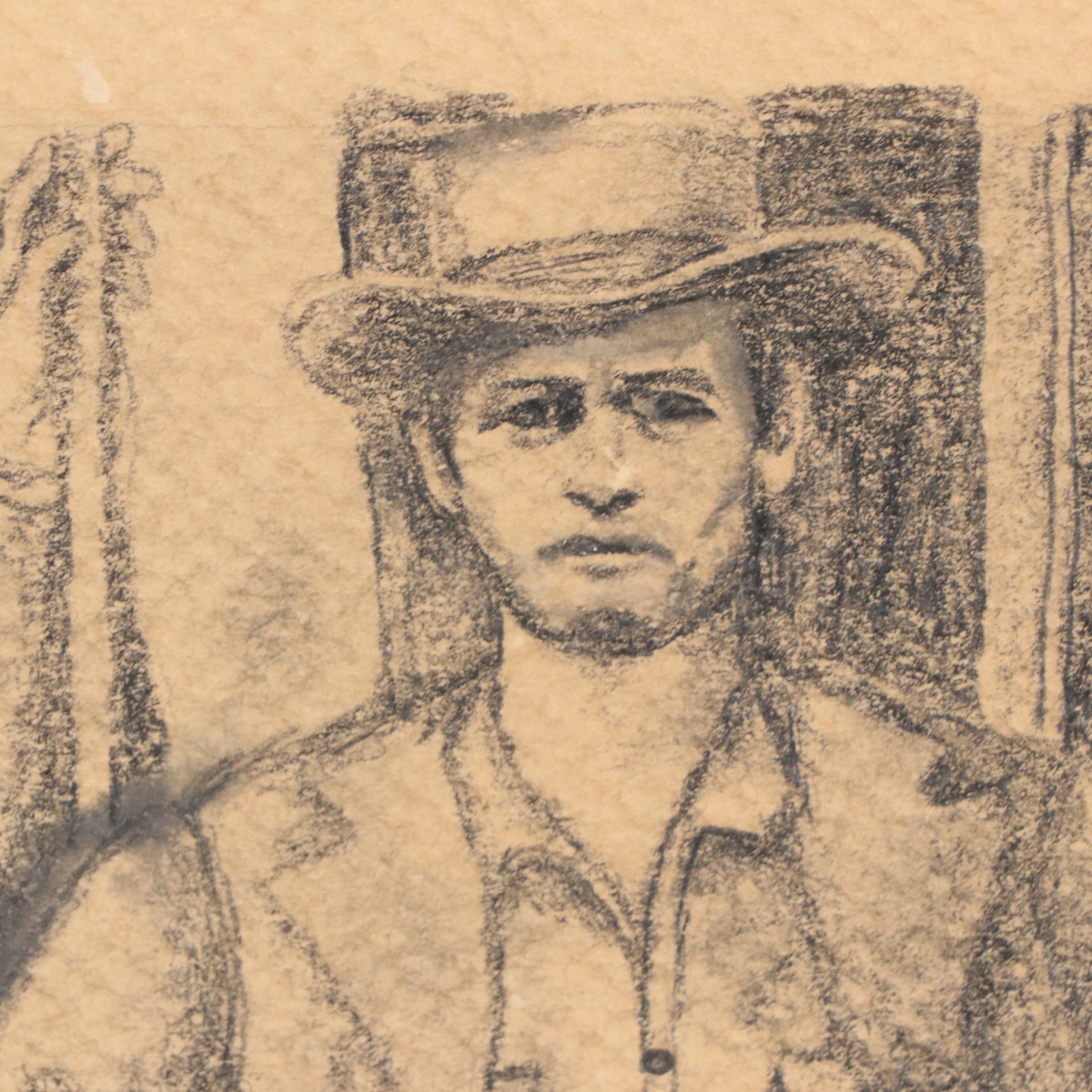 Pencil Drawing of Butch Cassidy and the Sundance Kid, Late 20th Century