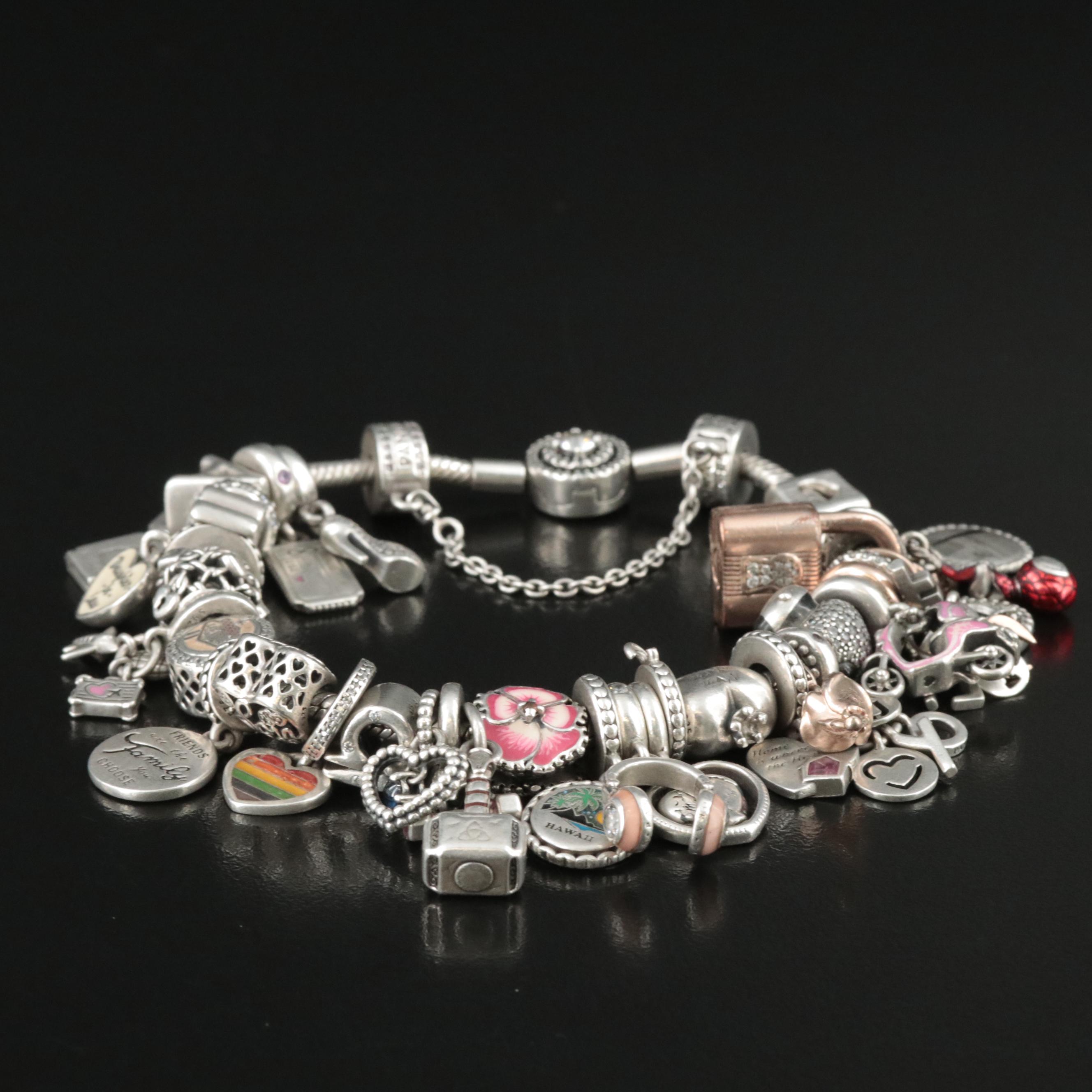 Pandora Sterling Charm Bracelet Featuring "Marvel x Pandora" Spider-Man and Thor