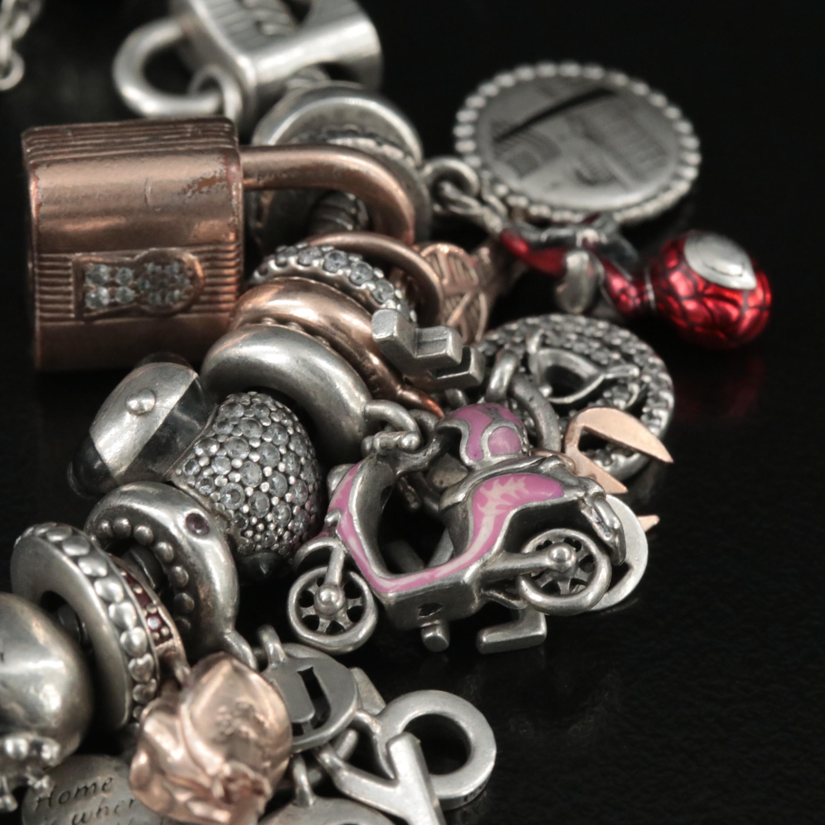 Pandora Sterling Charm Bracelet Featuring "Marvel x Pandora" Spider-Man and Thor