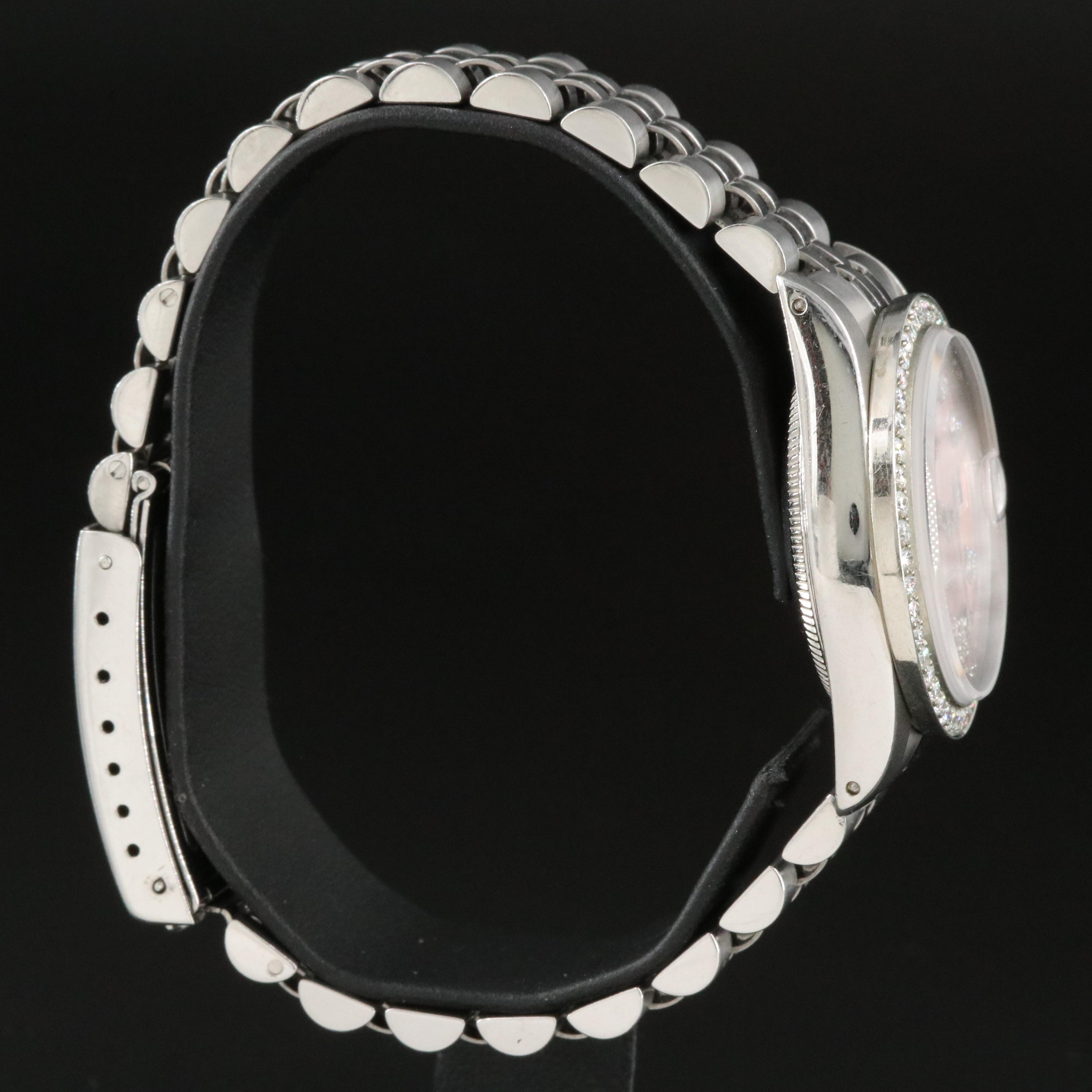 1985 Rolex Custom Pink Diamond Dial and Bezel Datejust Watch