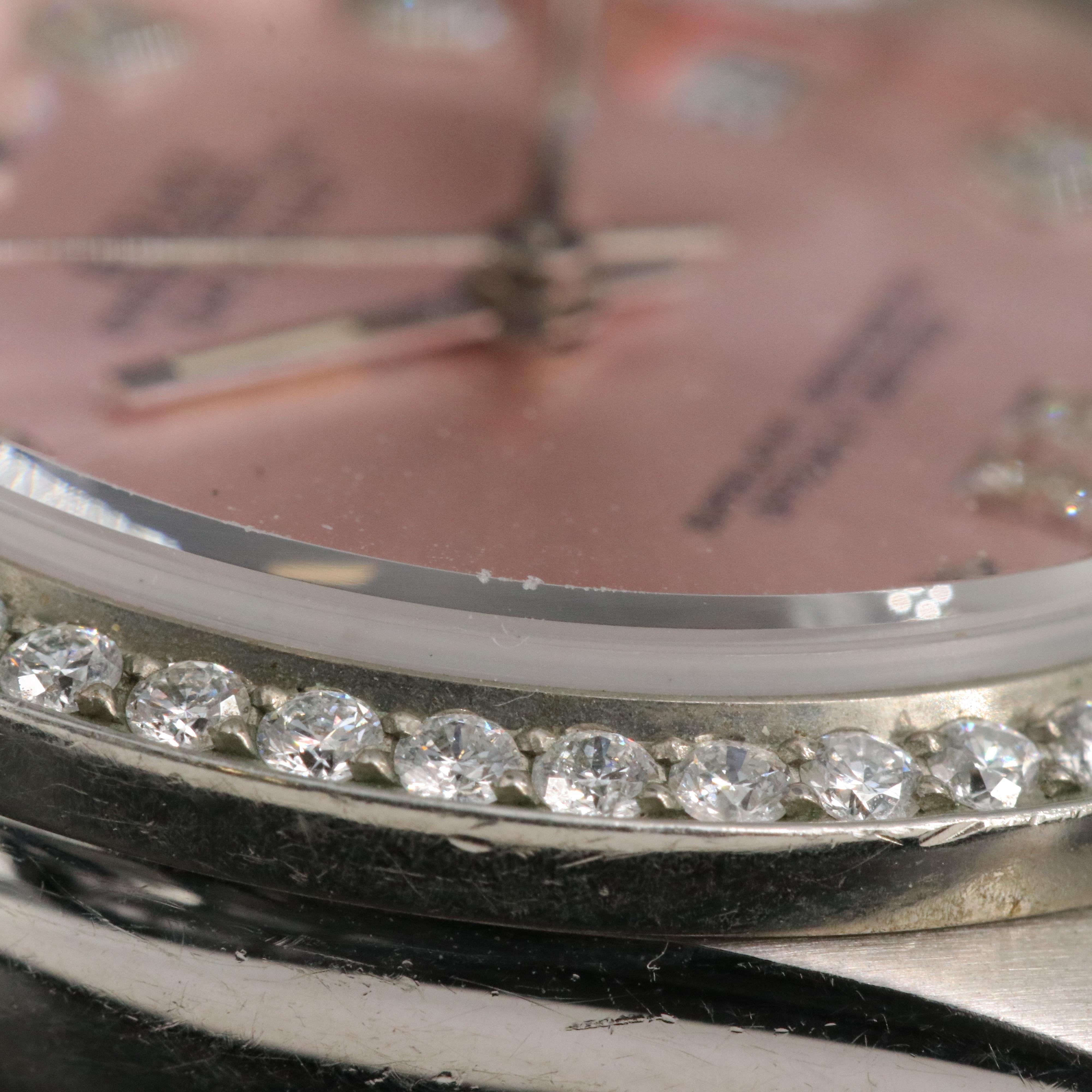 1985 Rolex Custom Pink Diamond Dial and Bezel Datejust Watch