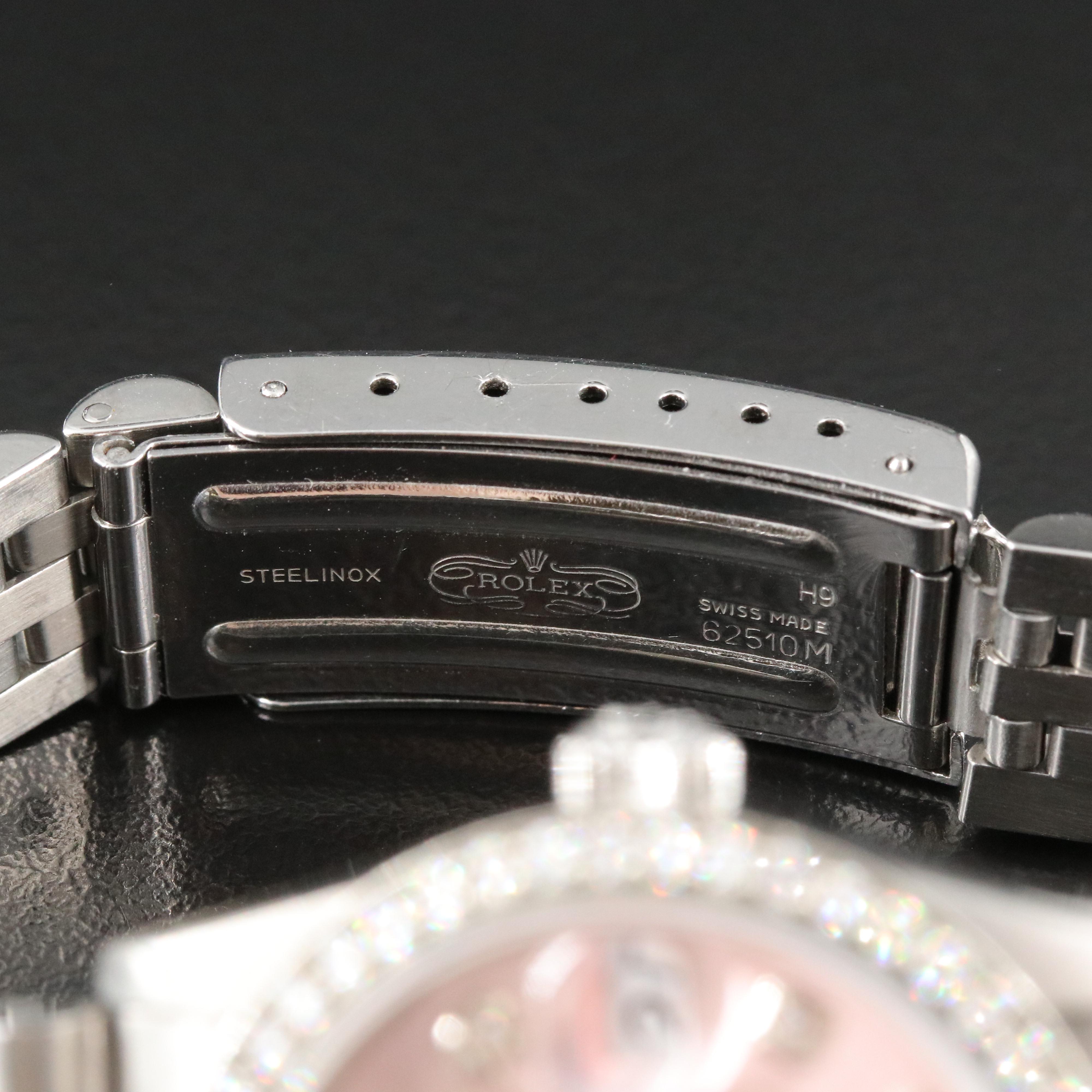 1985 Rolex Custom Pink Diamond Dial and Bezel Datejust Watch