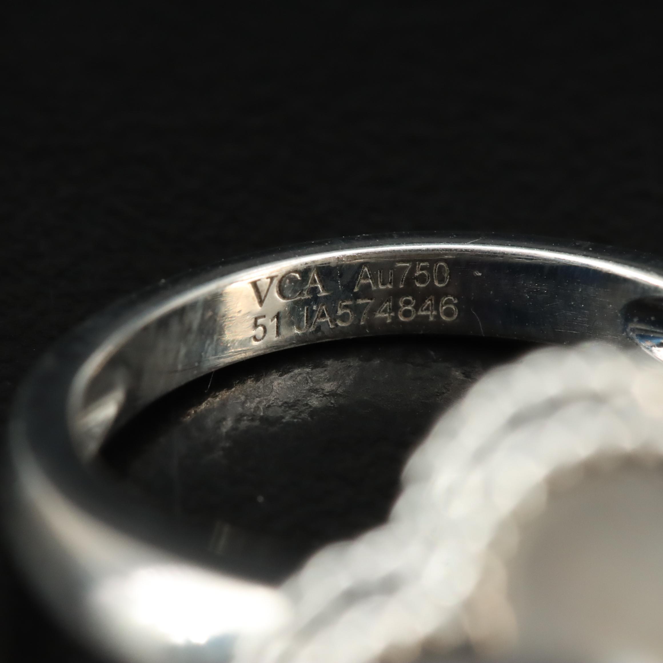 Van Cleef & Arpels Vintage Alhambra 18K Mother of Pearl and Diamond Ring