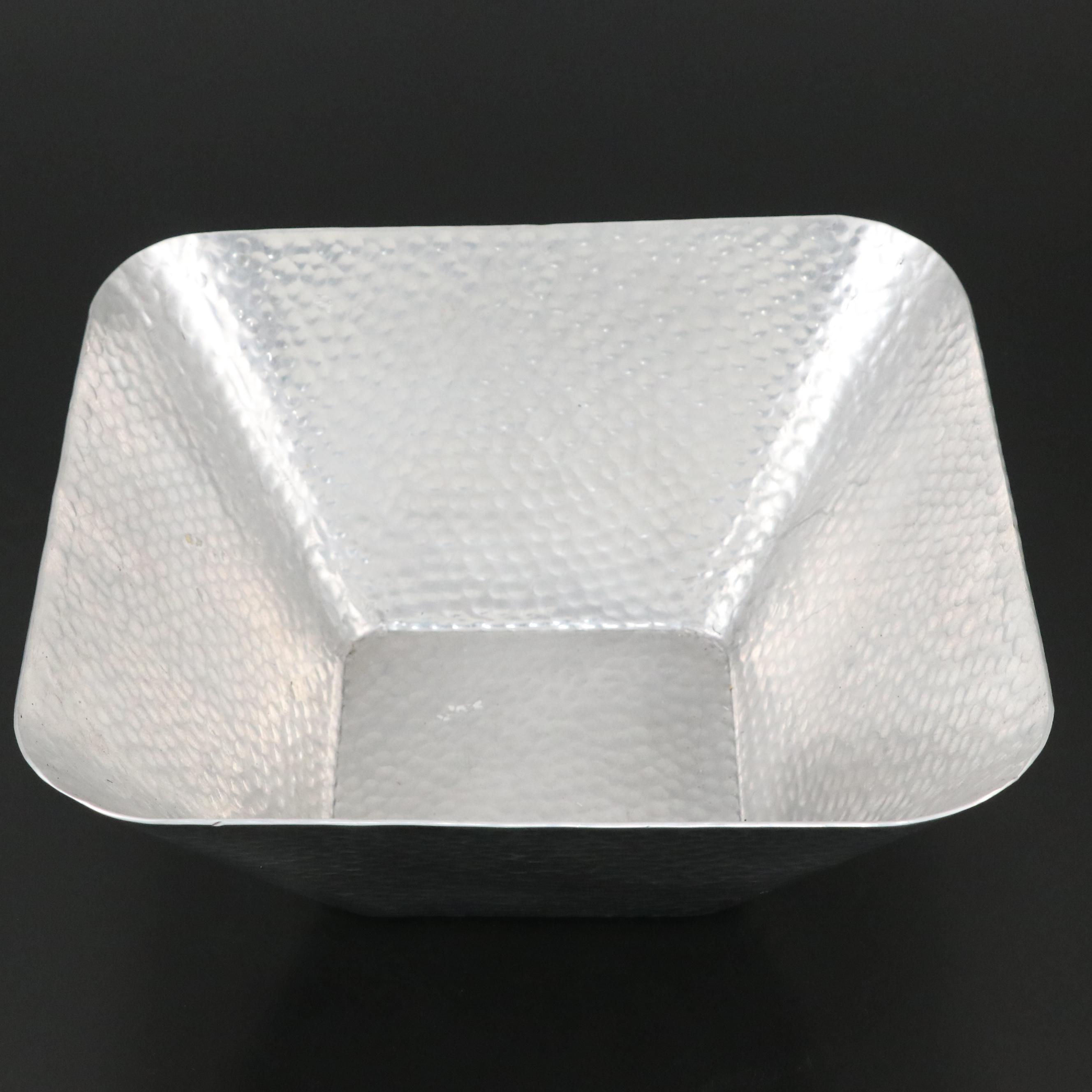 Threshold Hammered Metal Bowl with Indian Metal Handled Tray