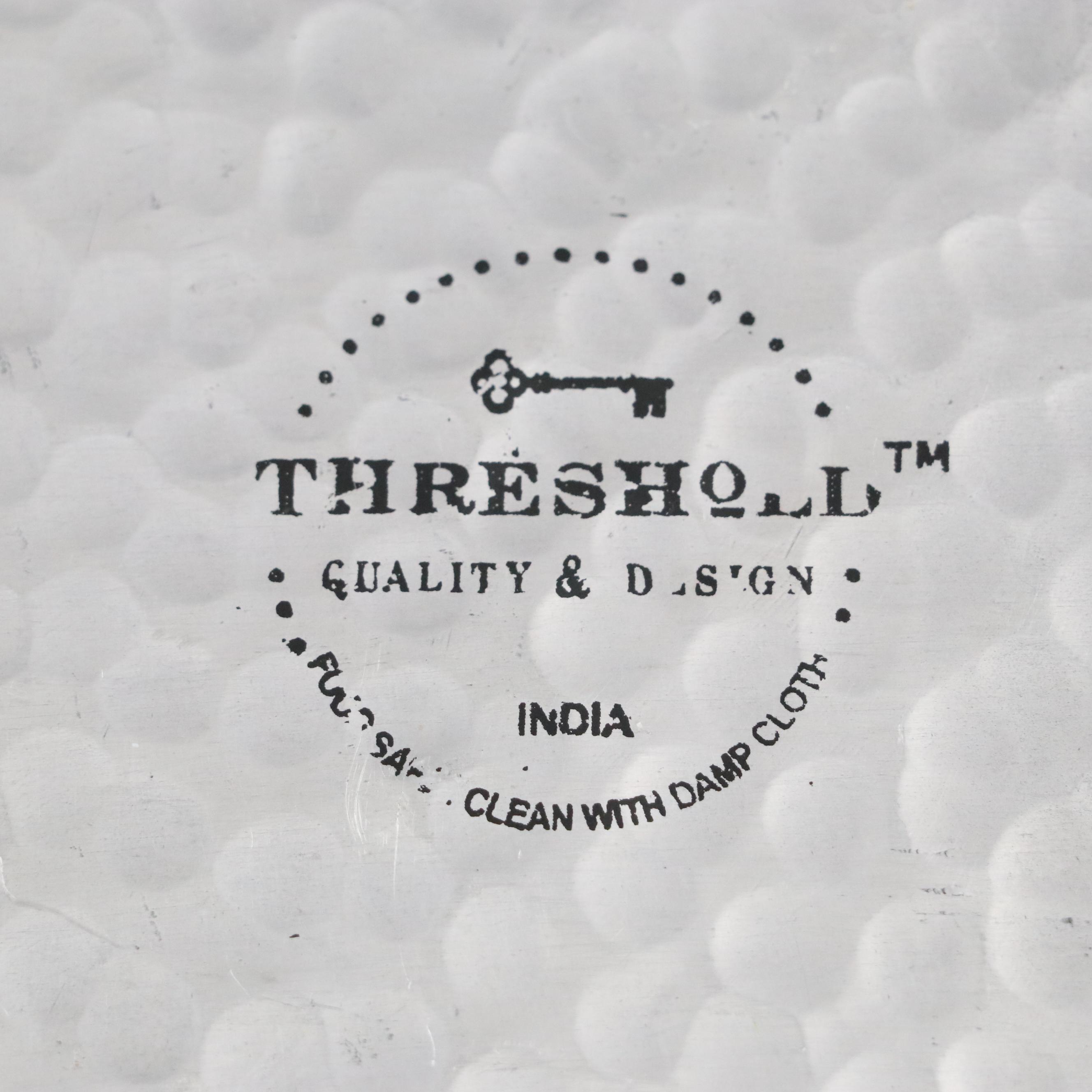 Threshold Hammered Metal Bowl with Indian Metal Handled Tray