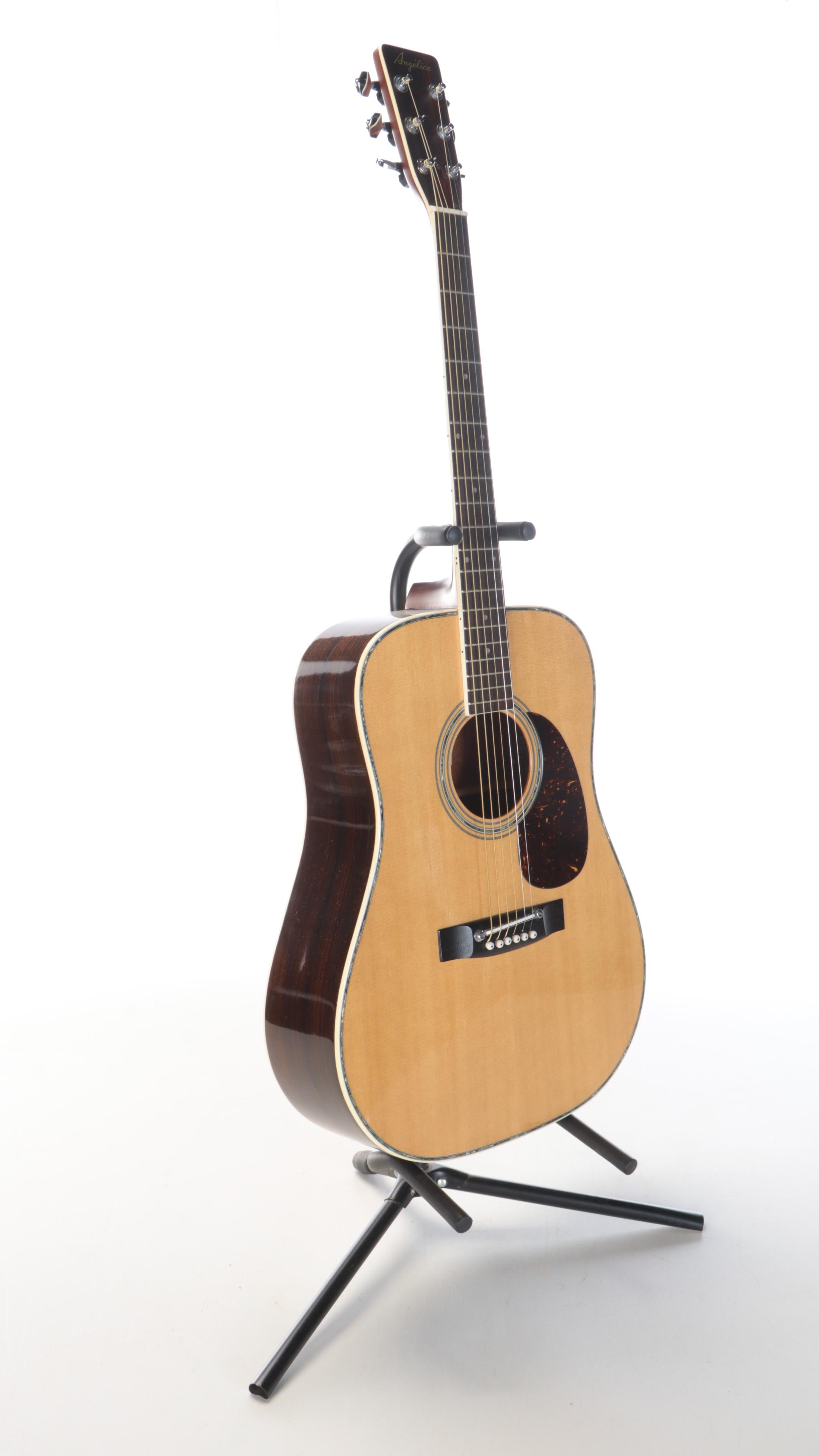 Japanese Angelica Spruce Top, Rosewood & Abalone Inlay Acoustic Guitar