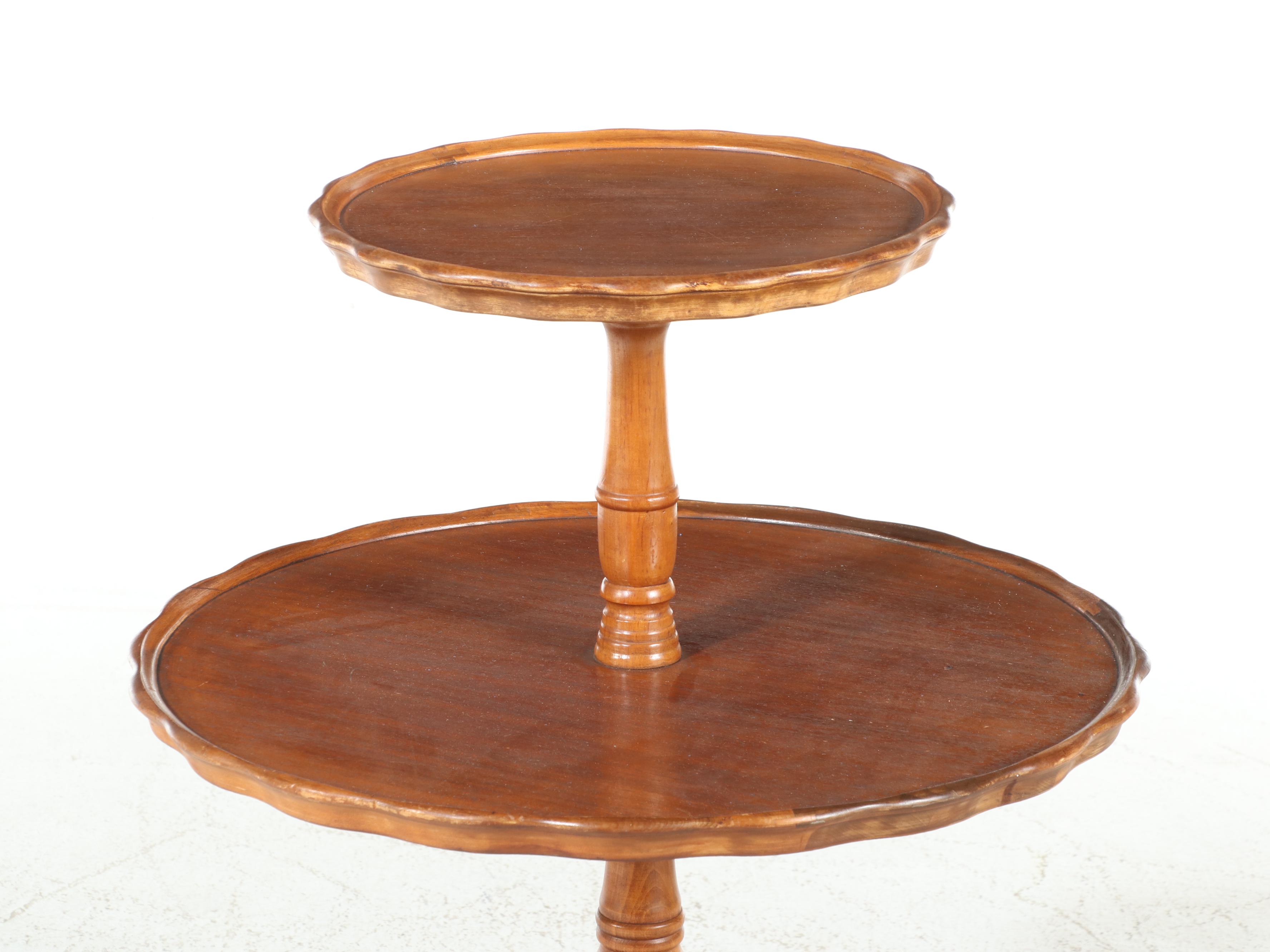Federal Style Mahogany Two-Tier Pie Crust Table, ca. 1930s
