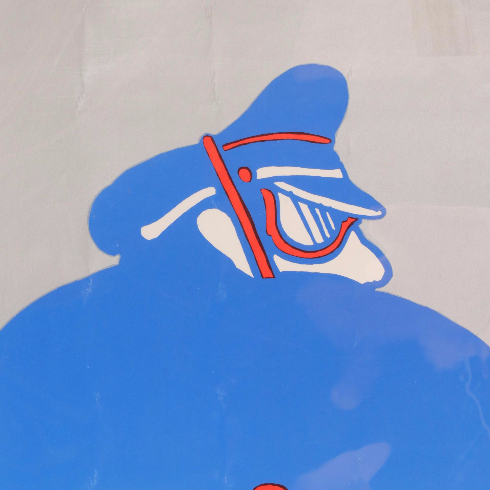 Seymour Chwast Psychedelic Offset Poster "Motorcycle," 1968