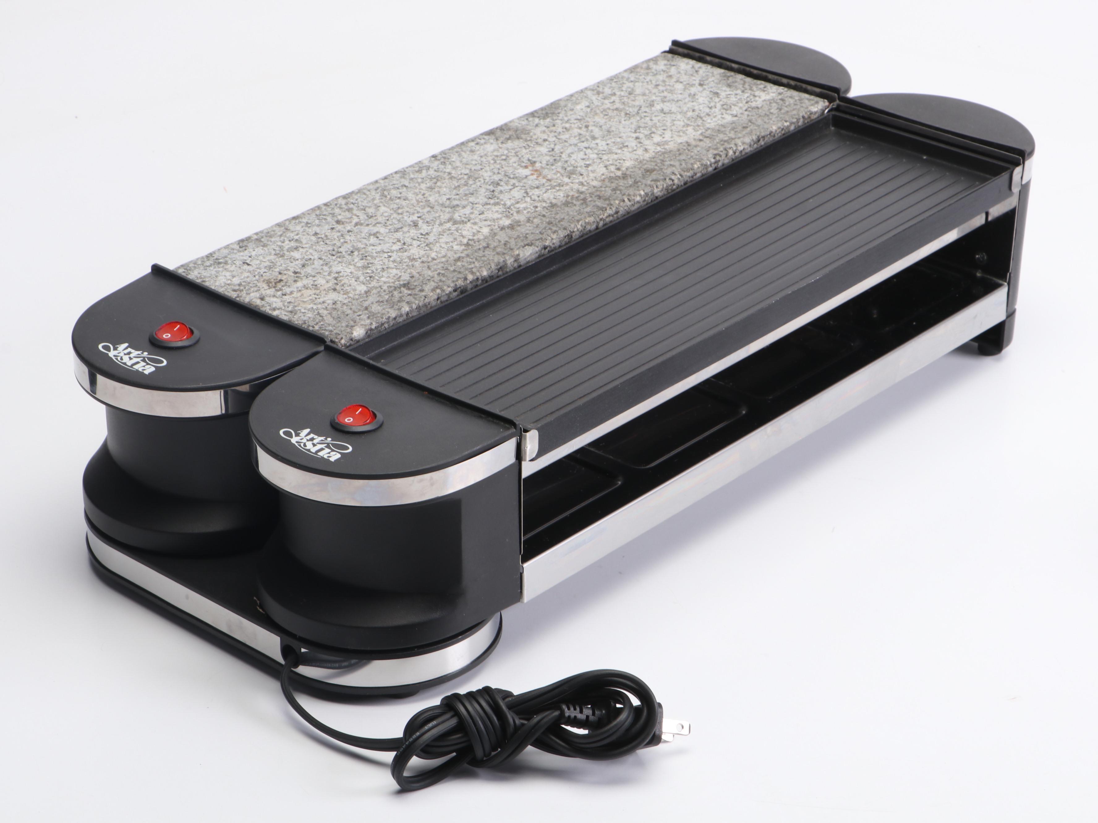 Artestia Electric Raclette Grill with Stone and Nonstick Surfaces