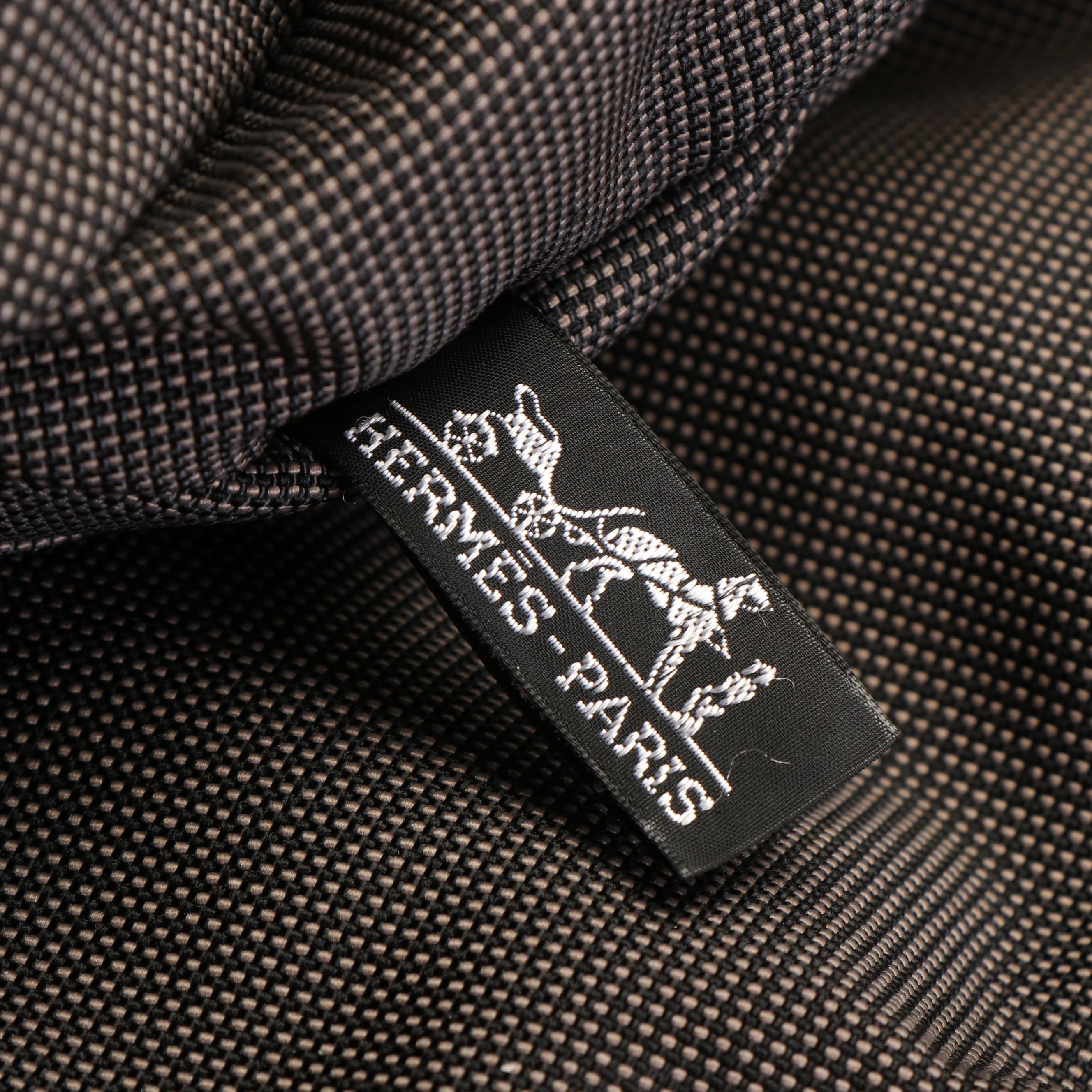 Hermès Herline MM Messenger Bag in Black and Grey Canvas