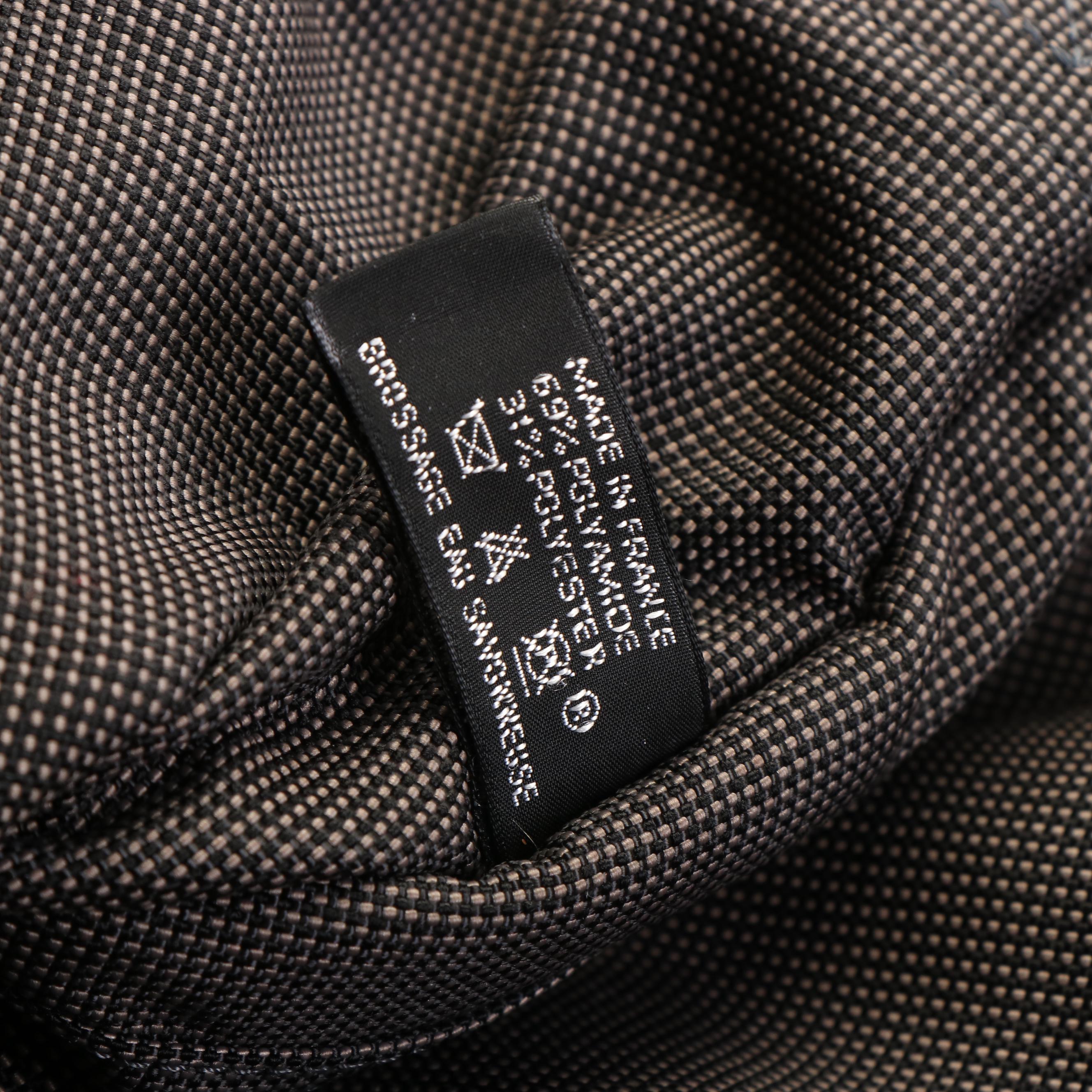 Hermès Herline MM Messenger Bag in Black and Grey Canvas