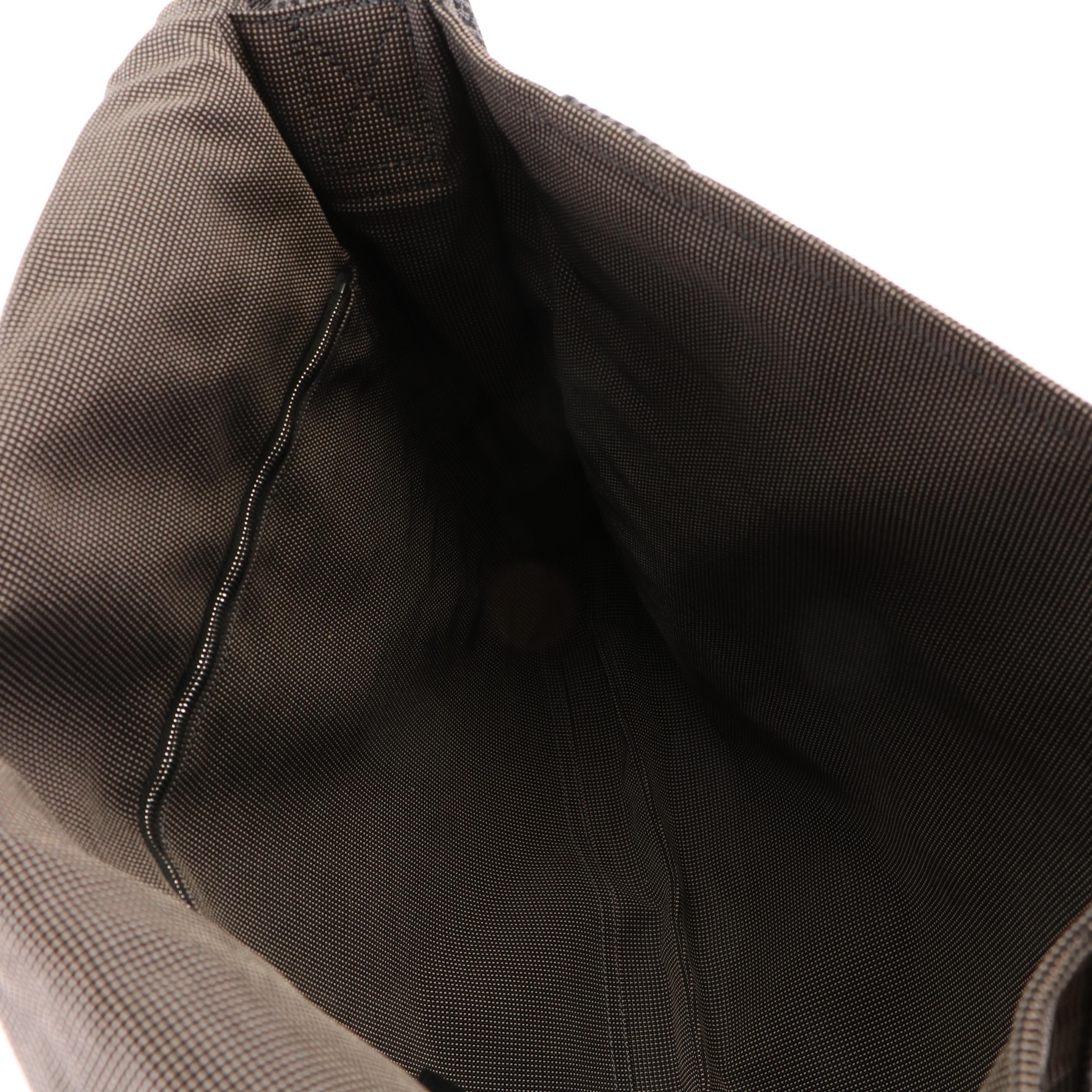 Hermès Herline MM Messenger Bag in Black and Grey Canvas