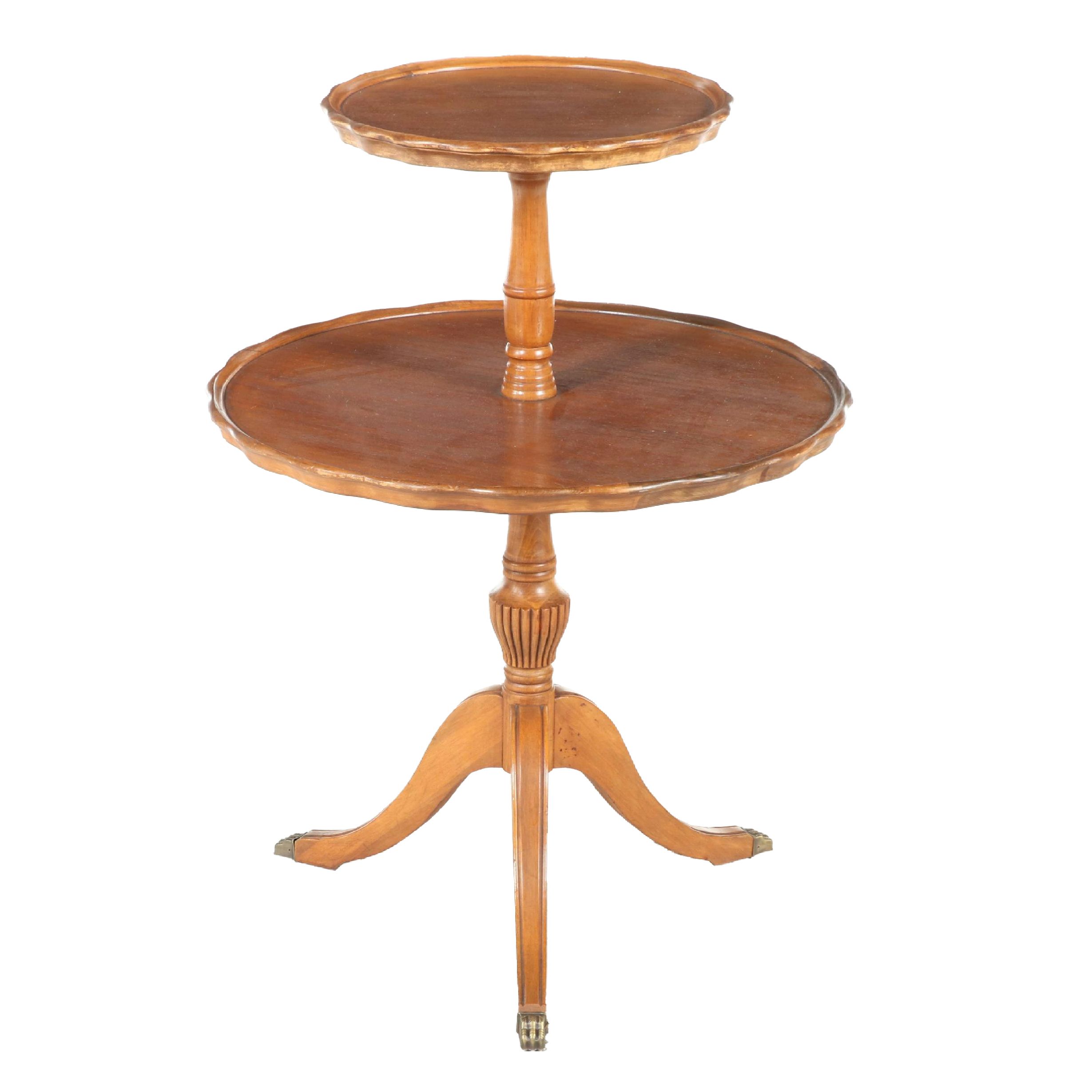 Federal Style Mahogany Two-Tier Pie Crust Table, ca. 1930s