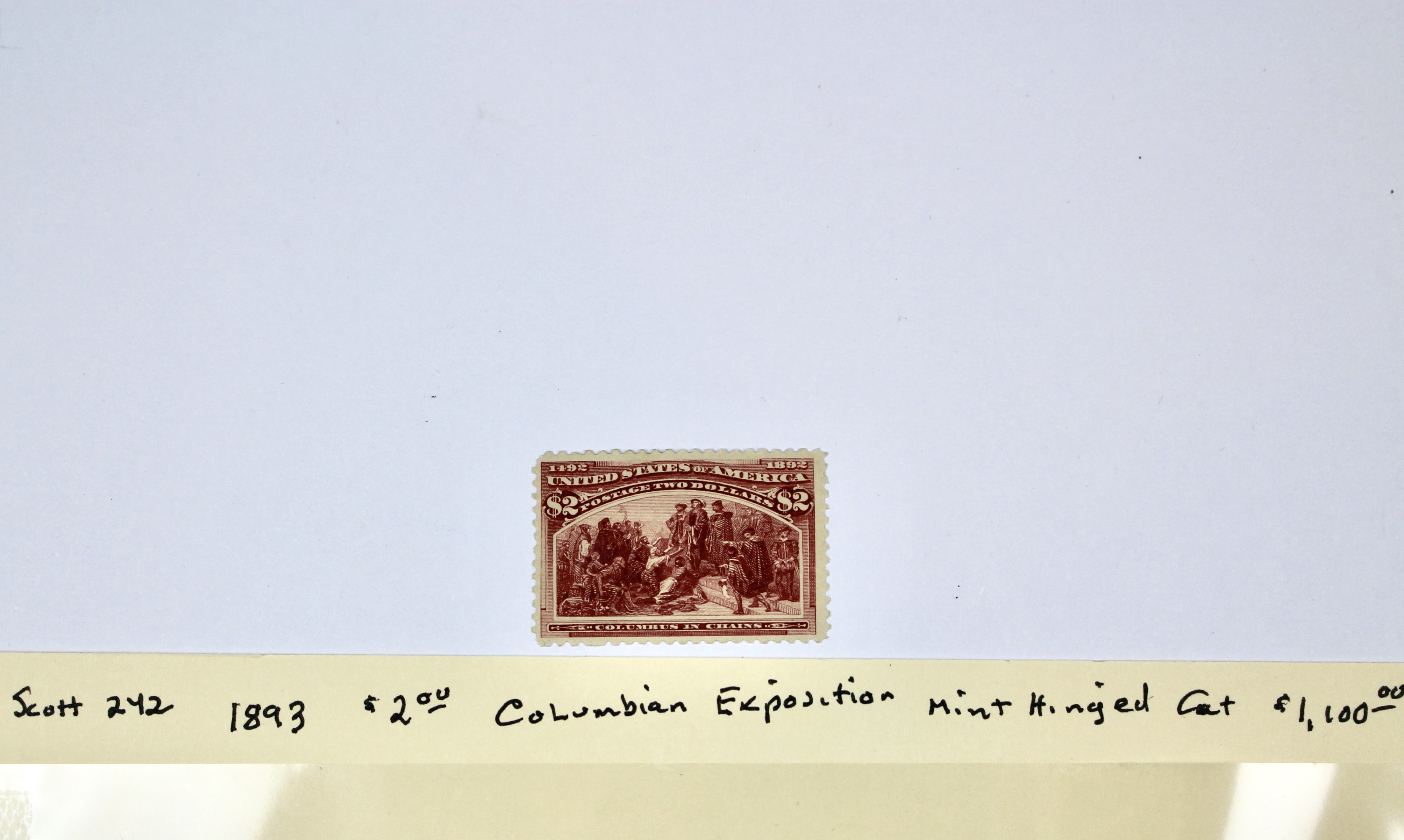 1893 Scott #242 $2 Columbian Exposition Postage Stamp, MH