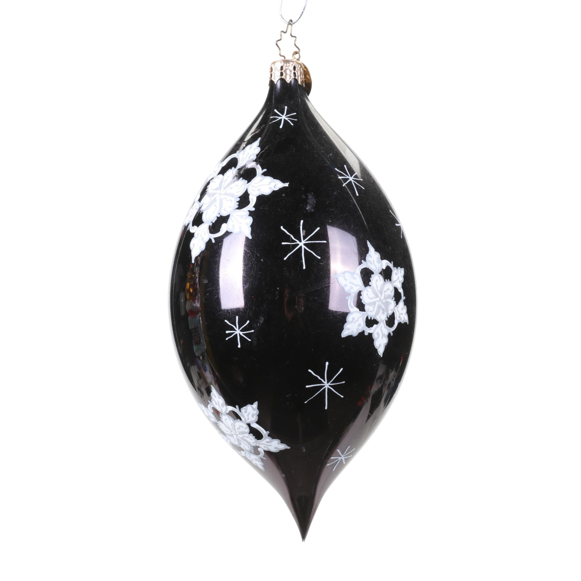 Saks Fifth Avenue Santa and Other Glass Ornaments