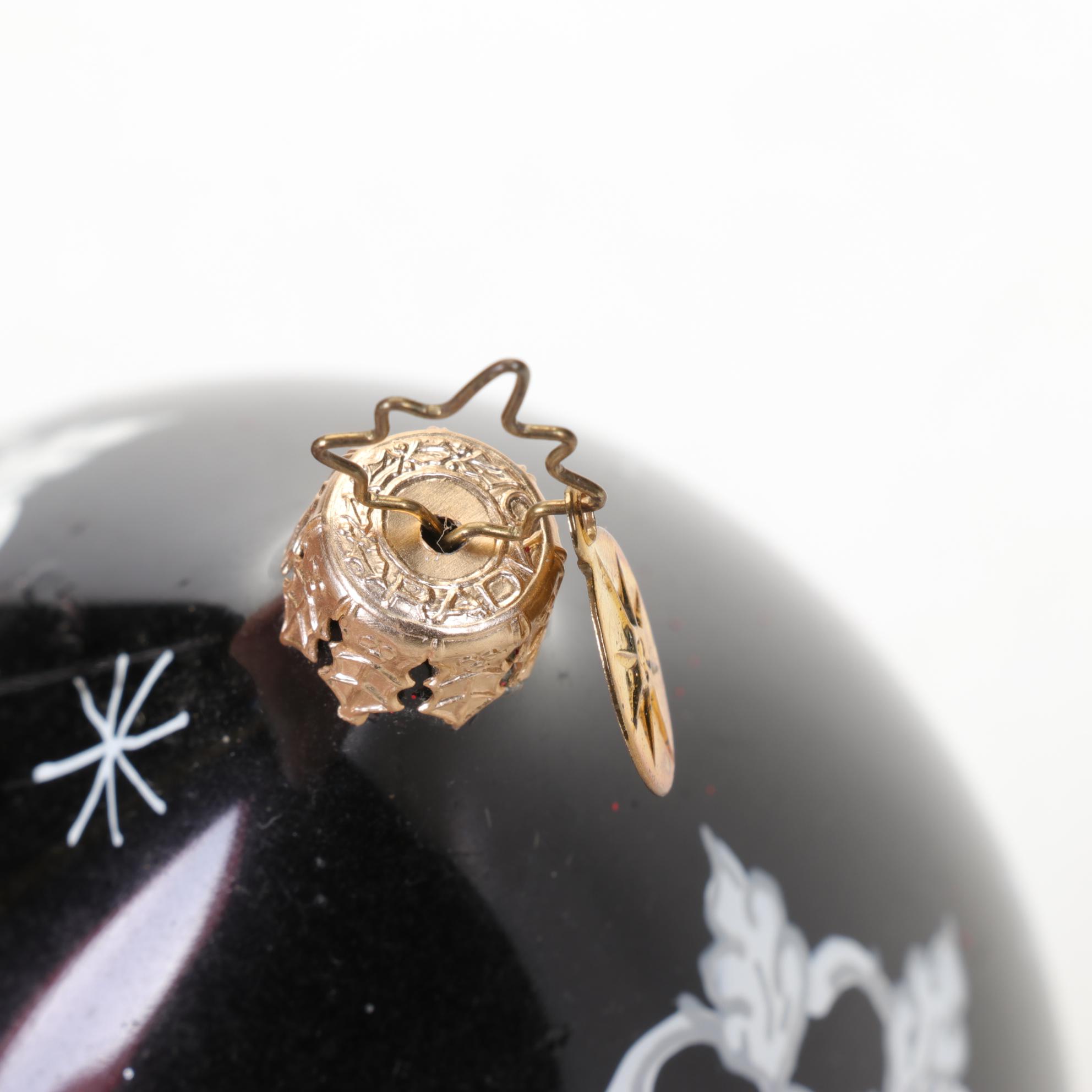 Saks Fifth Avenue Santa and Other Glass Ornaments