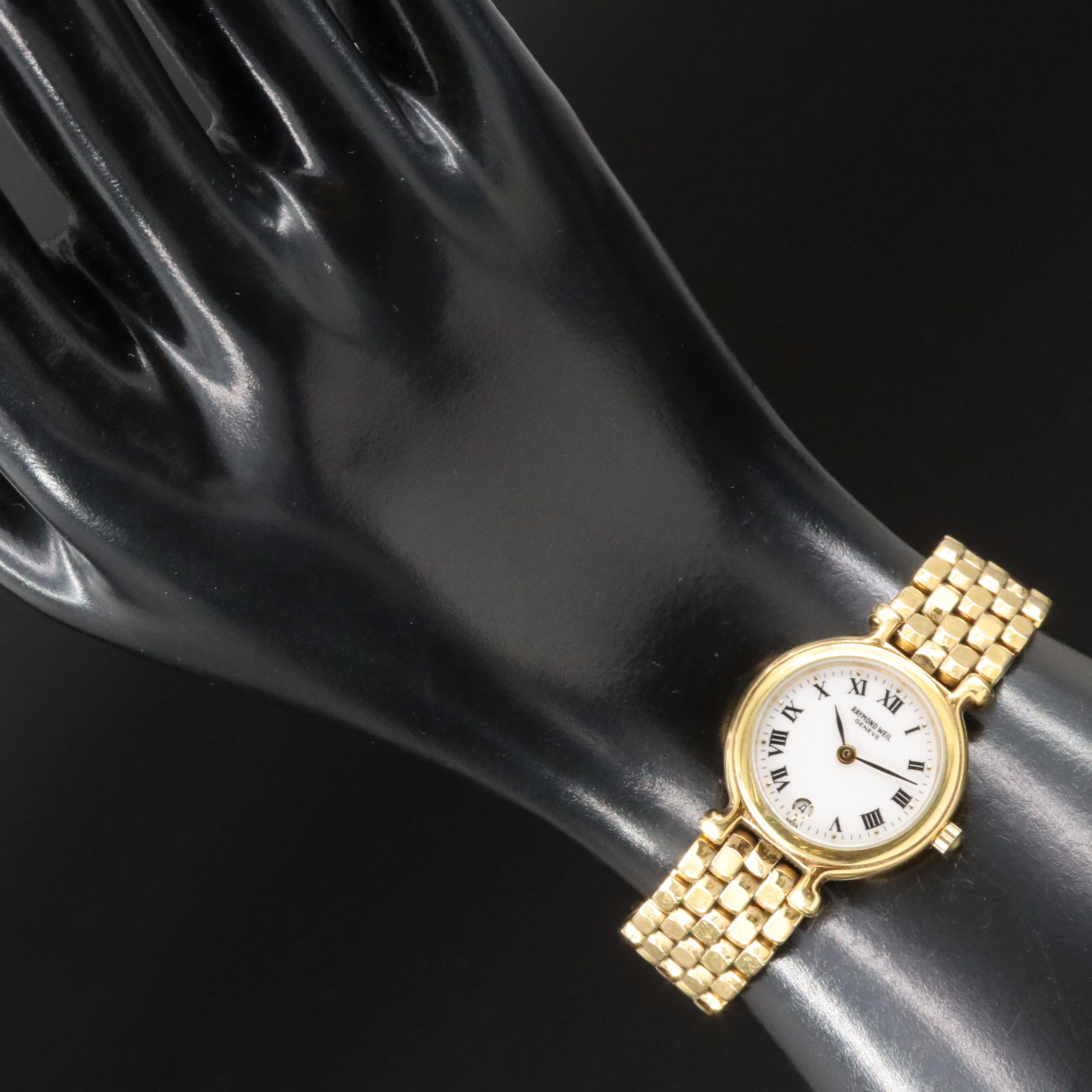 Raymond Weil White Roman Dial Date Watch