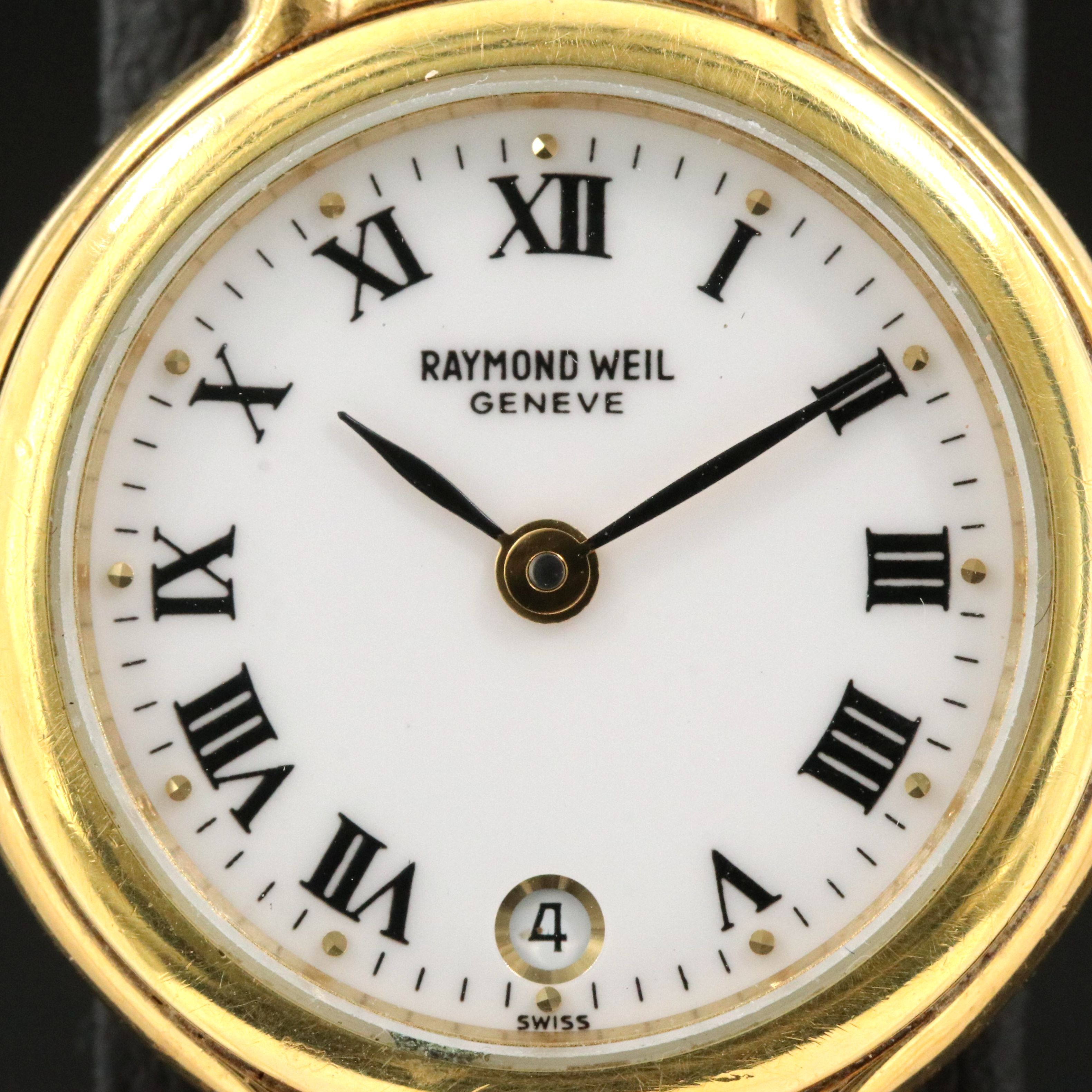 Raymond Weil White Roman Dial Date Watch
