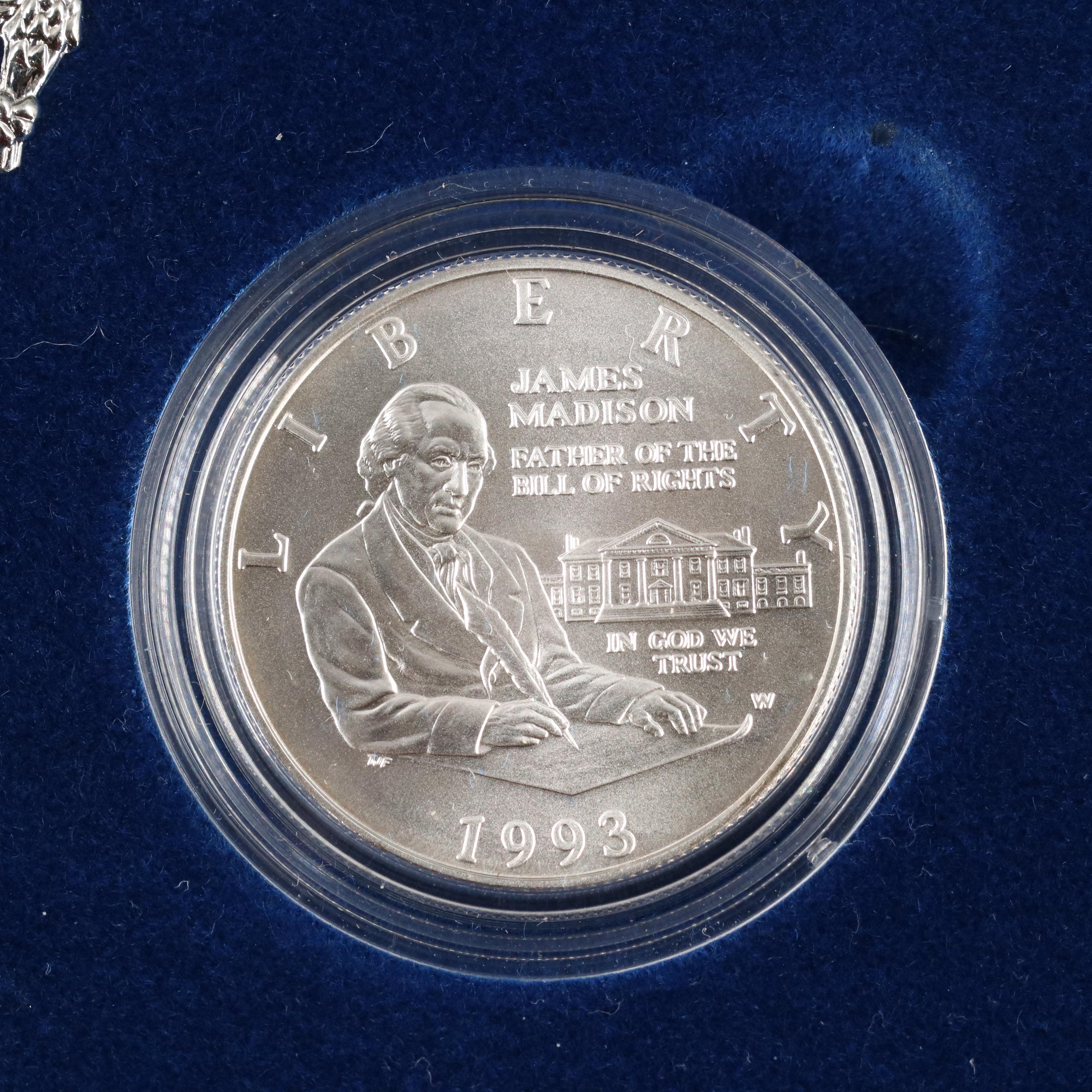 Eight Modern Commemorative Silver Dollars and Four Clad Half Dollars