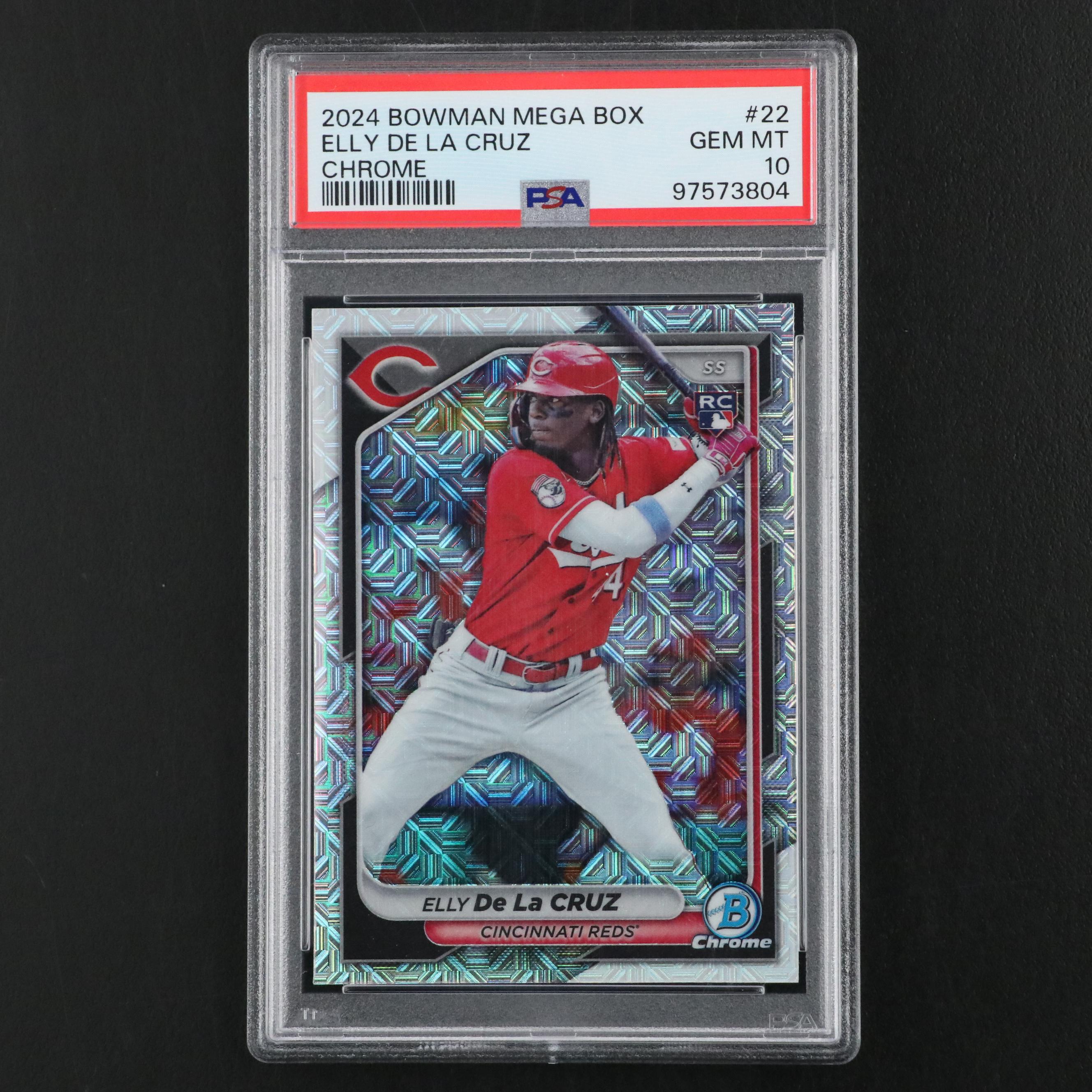 2024 Bowman Mega Box Elly De La Cruz Rookie Chrome Card #22 Graded PSA 10