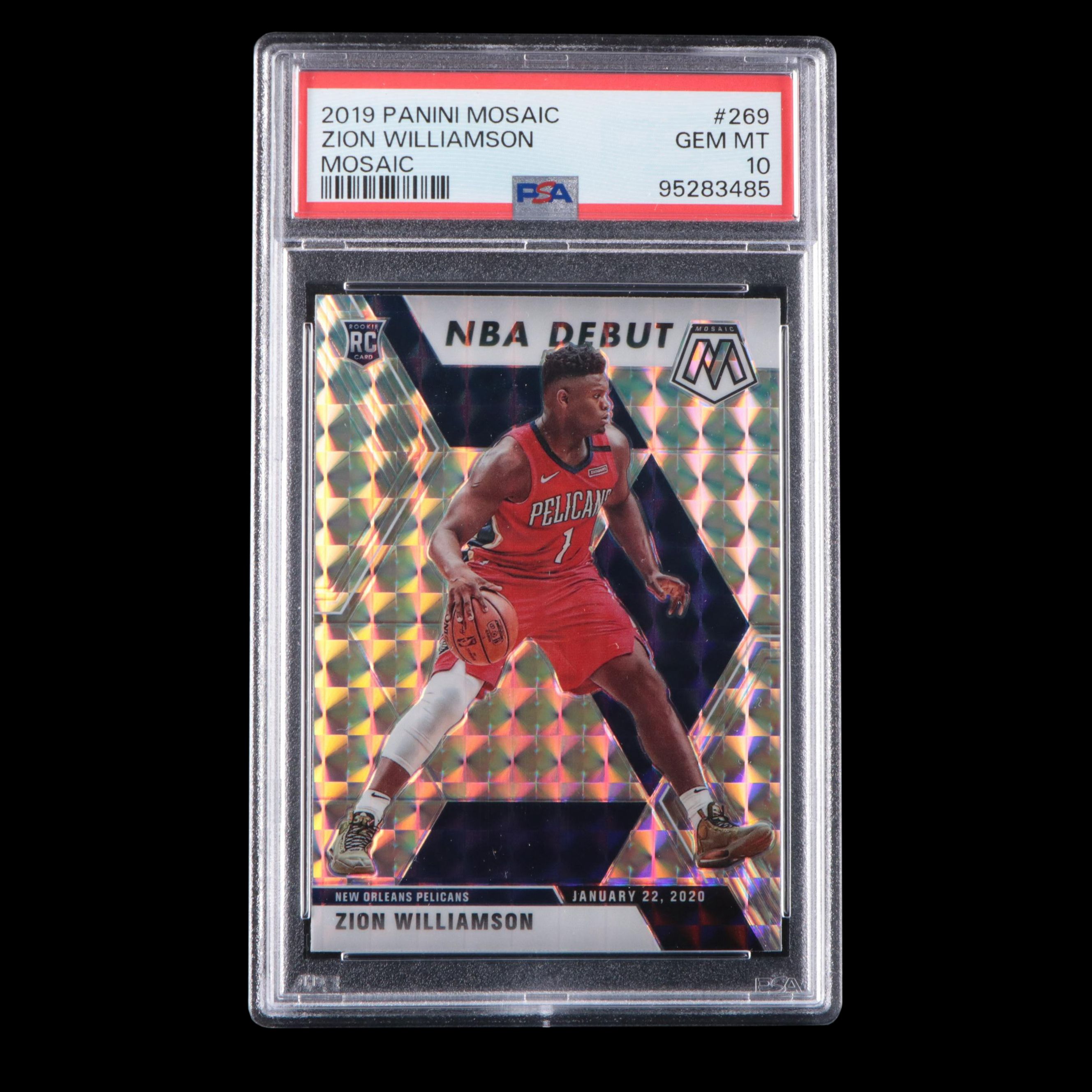 2019 Panini Mosaic Zion Williamson Rookie Mosaic Card #269 Graded PSA 10