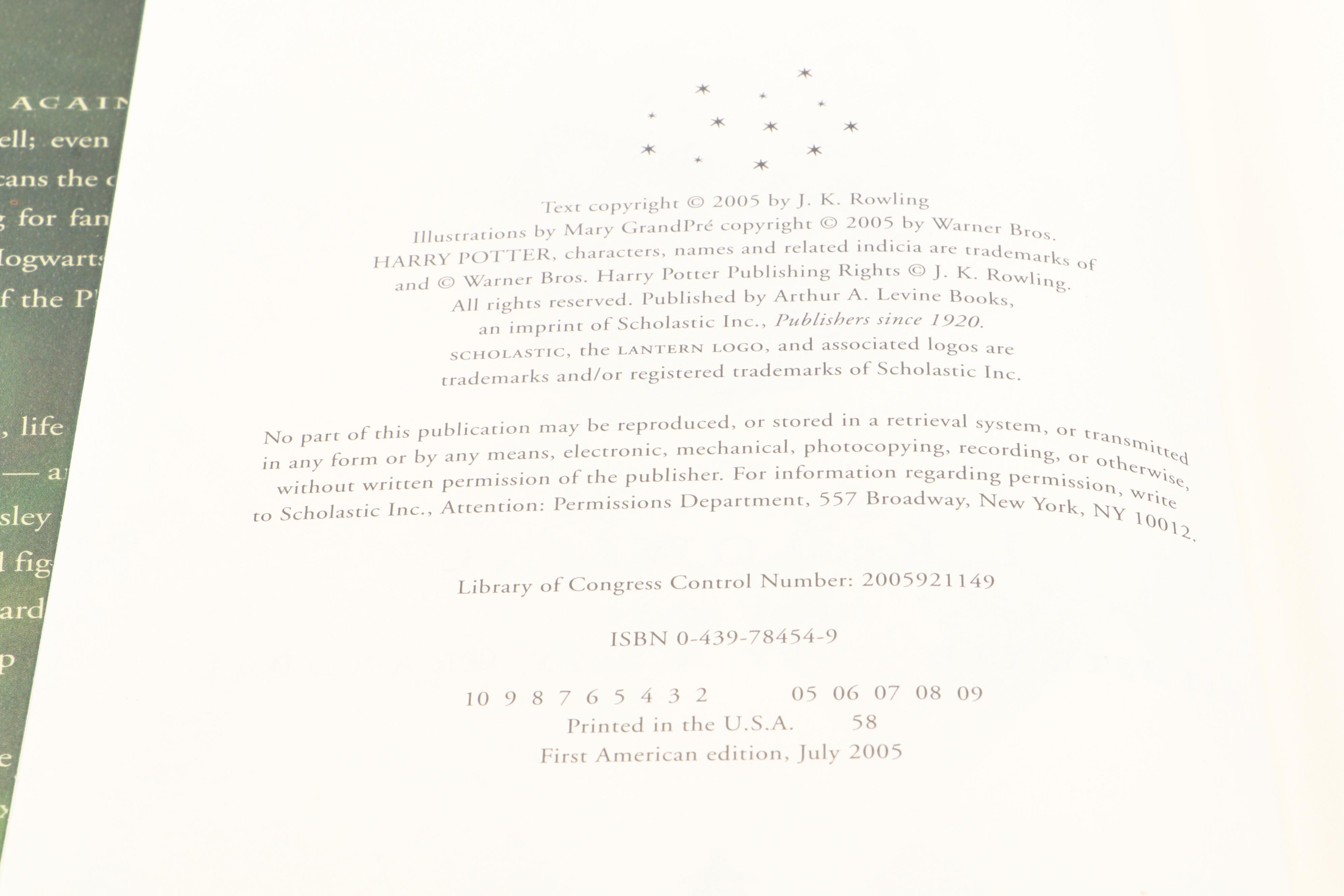 First American Edition "Harry Potter" Complete Series by J. K. Rowling