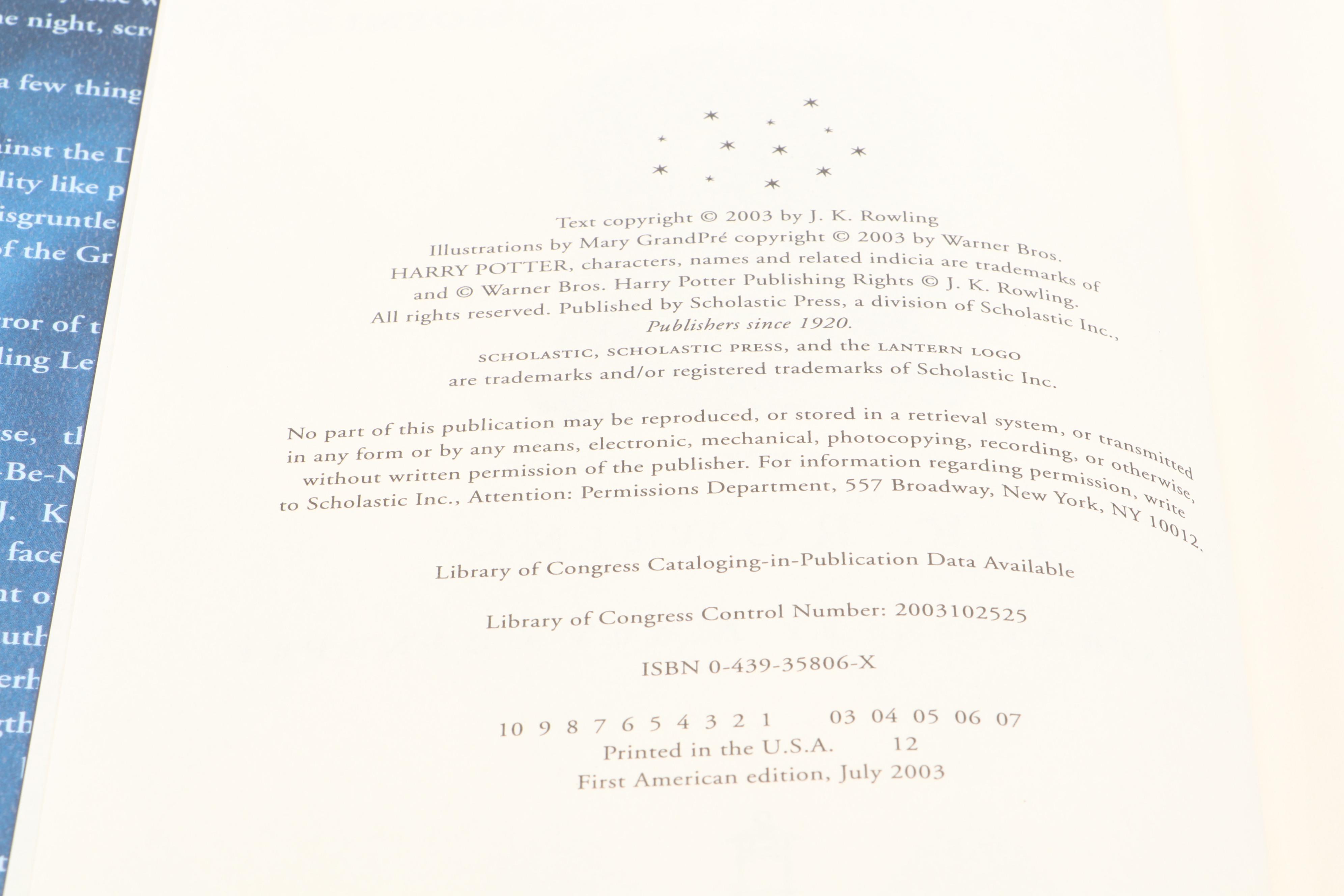 First American Edition "Harry Potter" Complete Series by J. K. Rowling