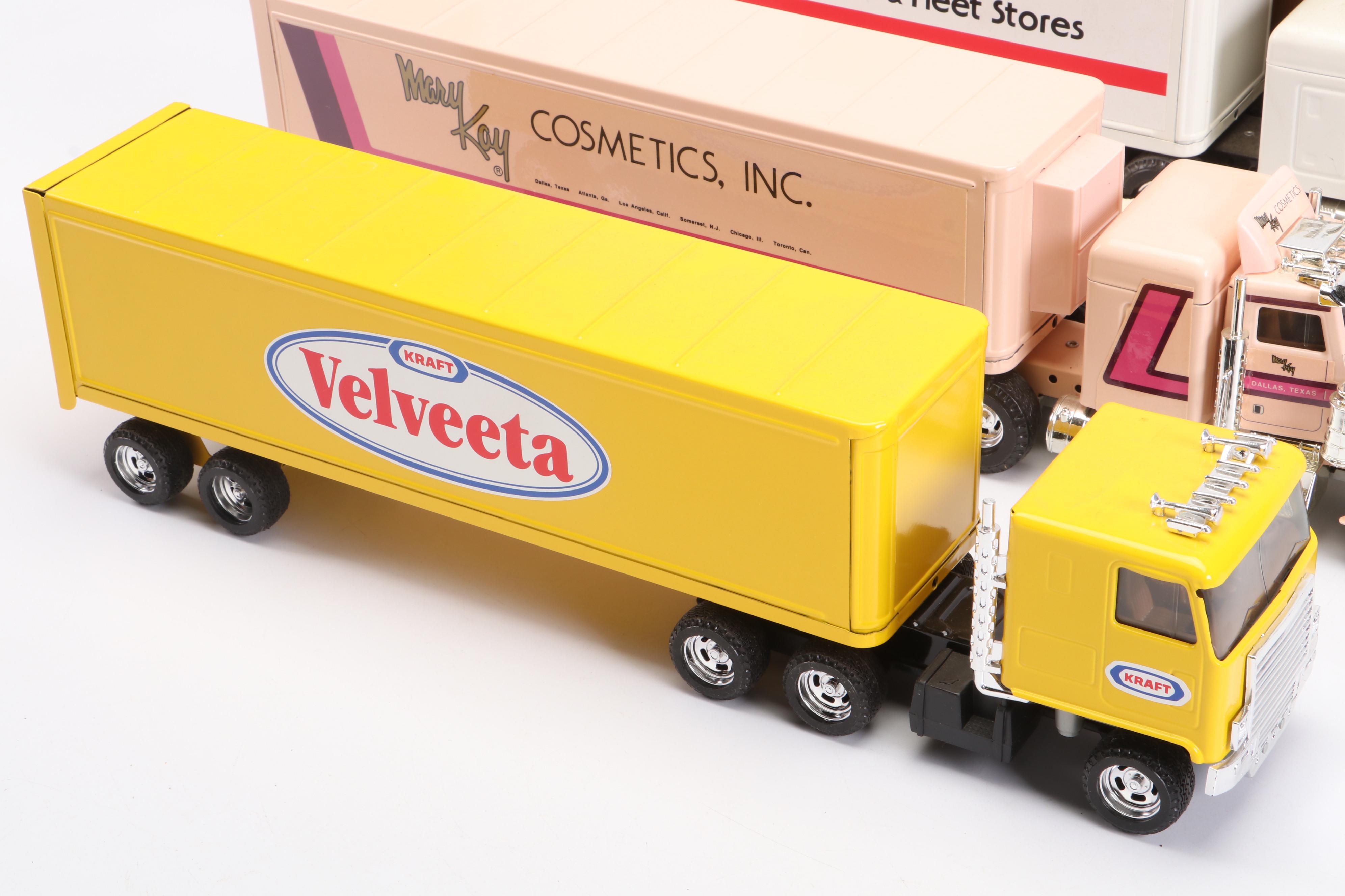 Ertl Diecast Model Semi-Trucks for Velveeta, Mary Kay Cosmetics, Hess and More