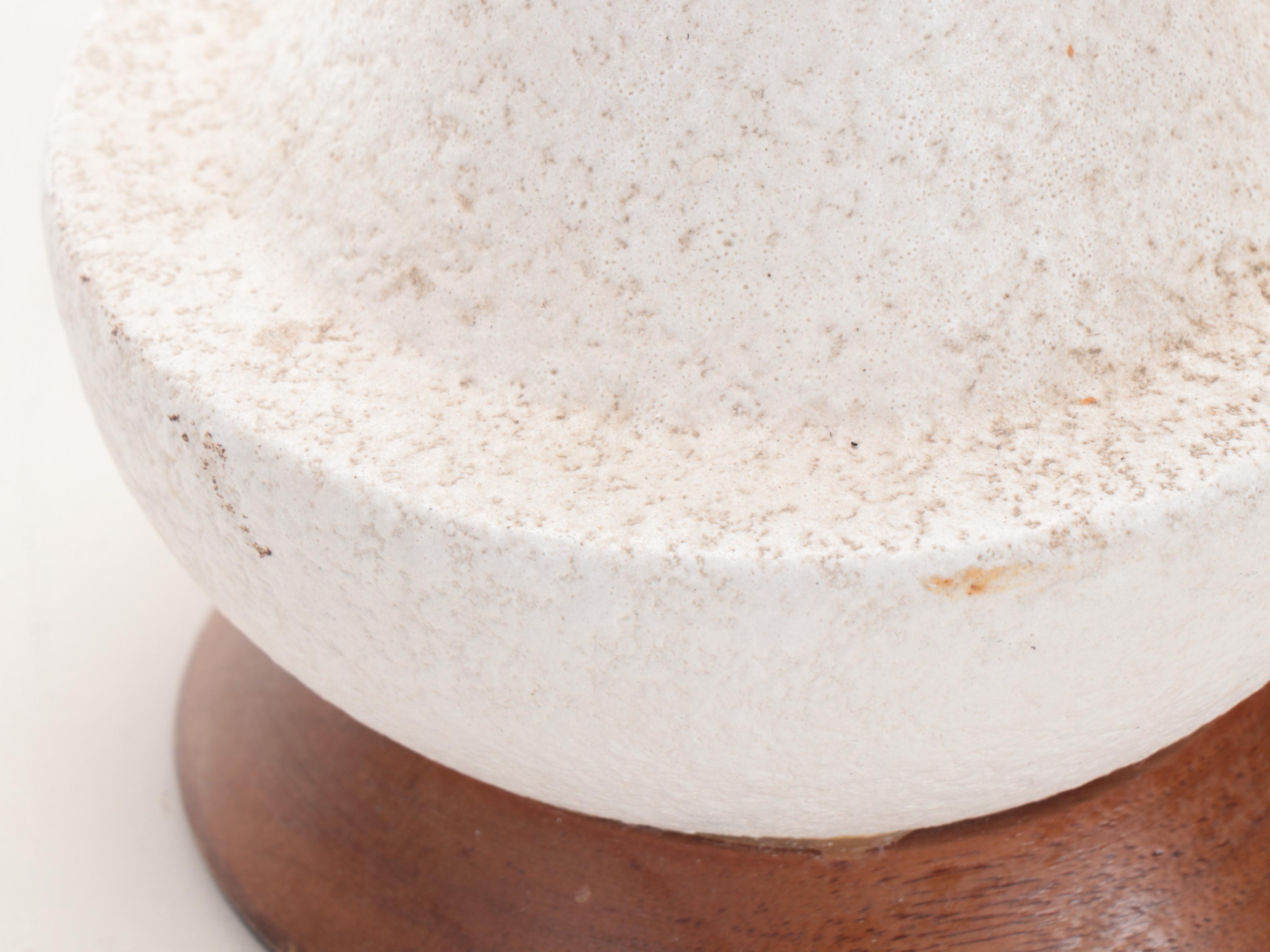 Mid Century Modern Walnut and Ceramic Table Lamp, Mid-20th Century