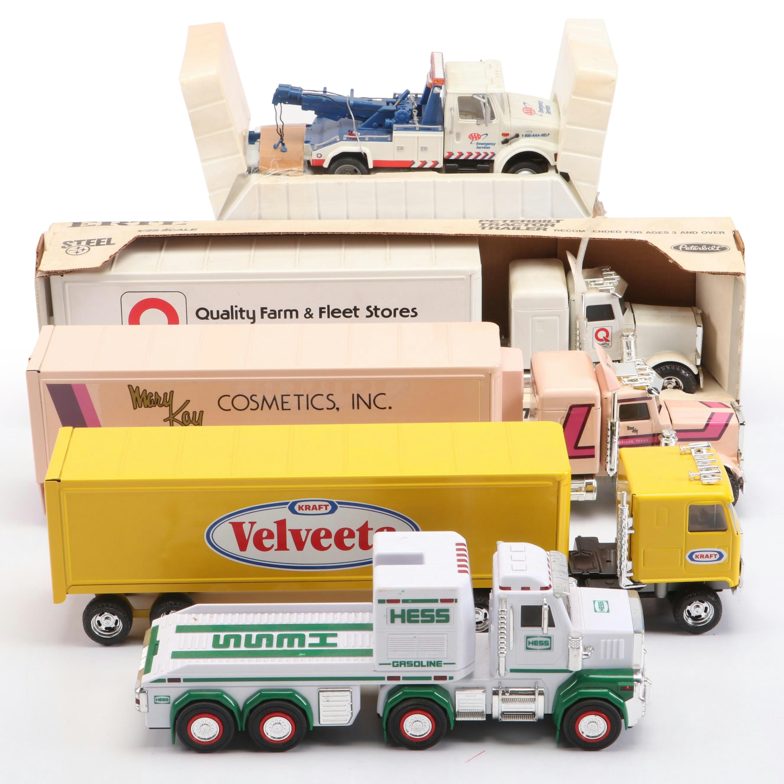 Ertl Diecast Model Semi-Trucks for Velveeta, Mary Kay Cosmetics, Hess and More