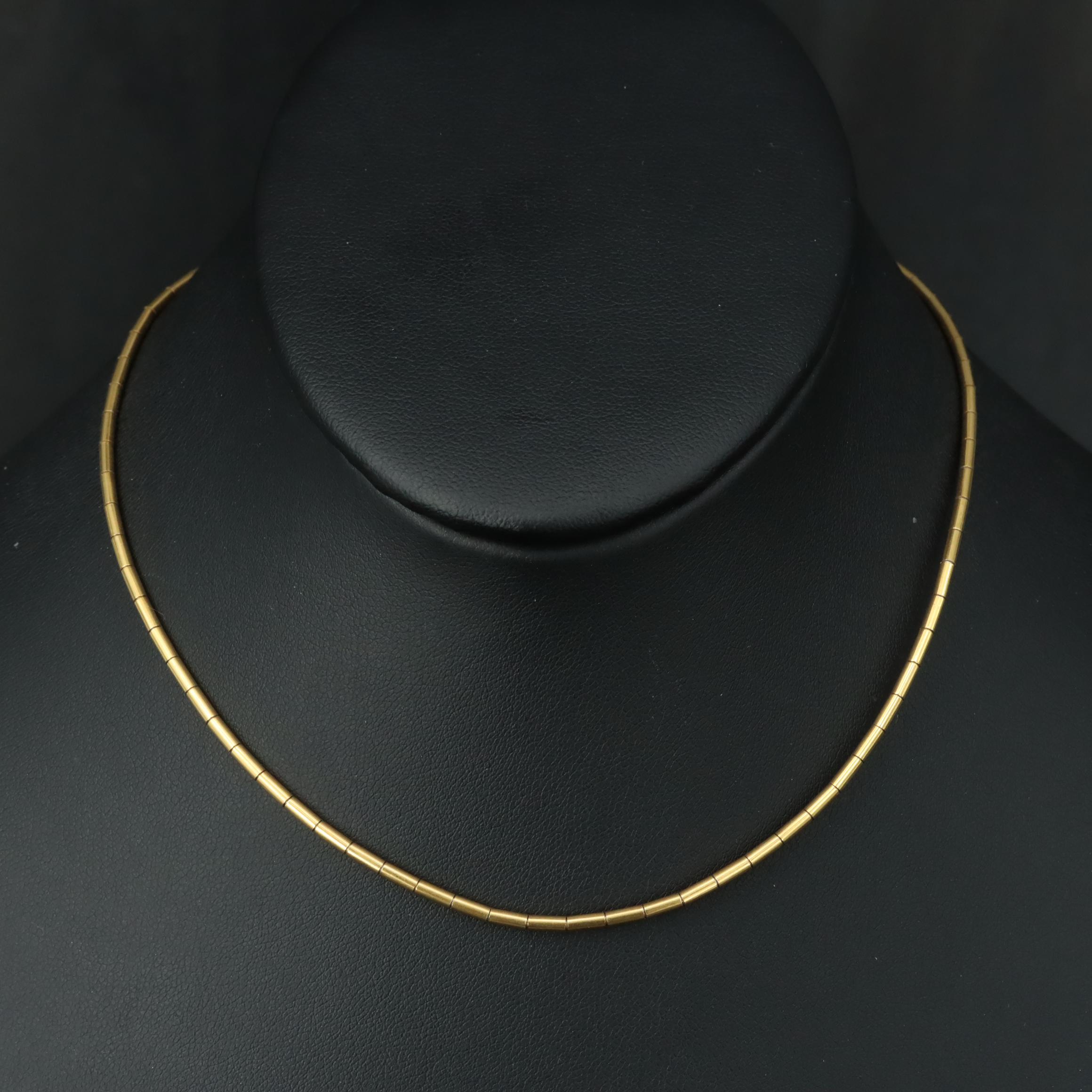 Cartier 18K Omega Tube Link Necklace