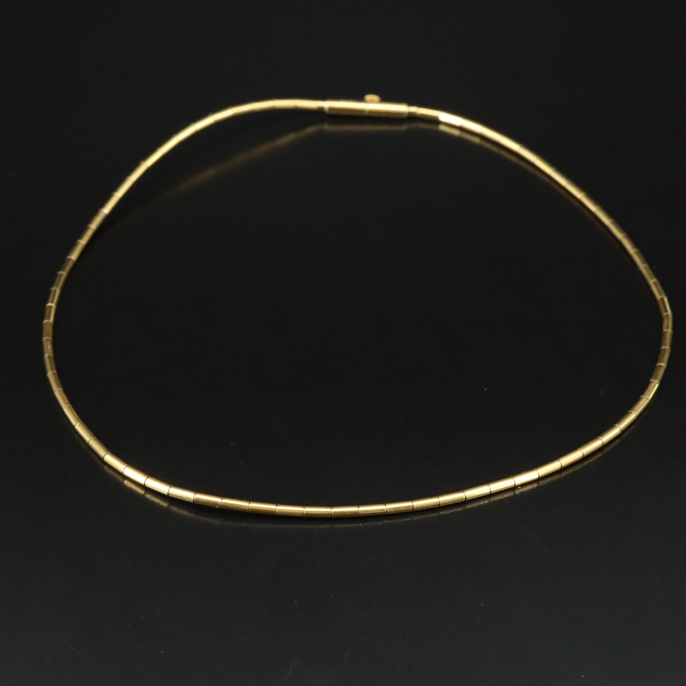 Cartier 18K Omega Tube Link Necklace
