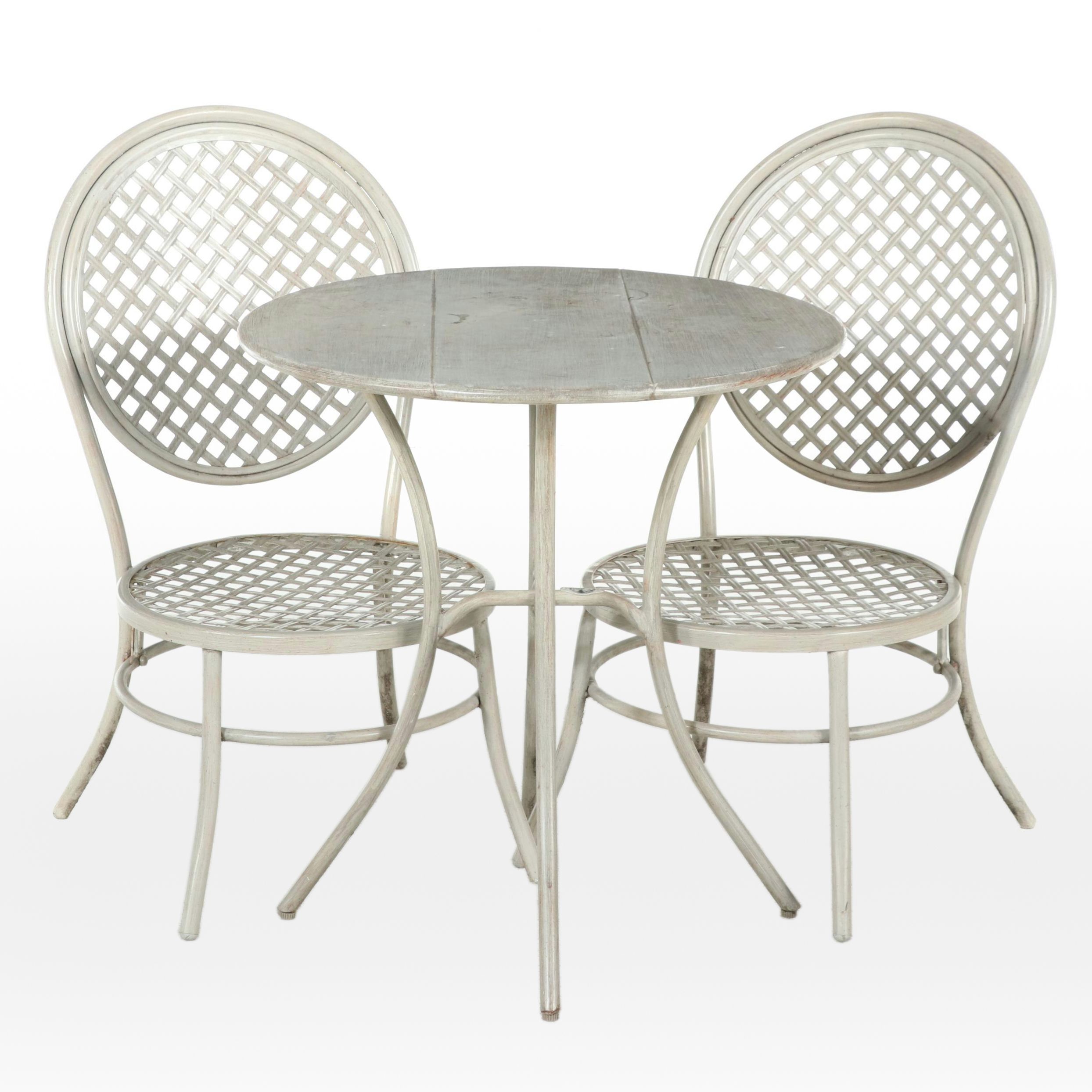 Hampton Bay Faux Bois Three-Piece Patio Bistro Dining Set