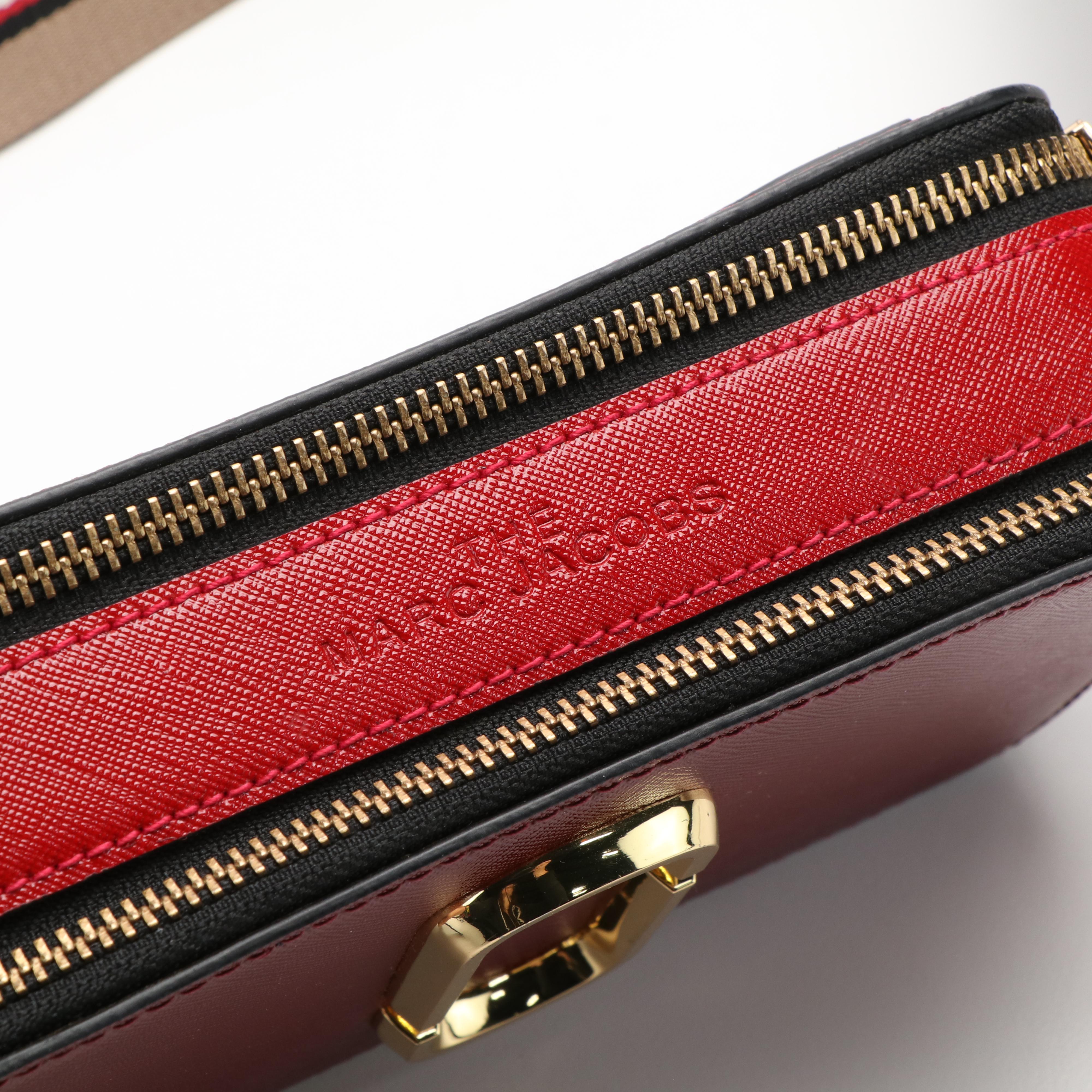 Marc Jacobs The Snapshot Camera Bag in Red and Burgundy Saffiano Leather