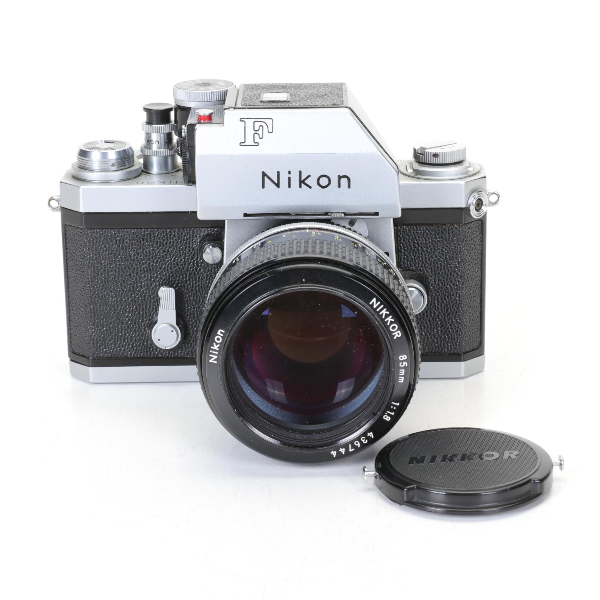 Nikon F 35mm Film Camera with 85MM f/1.8 Lens