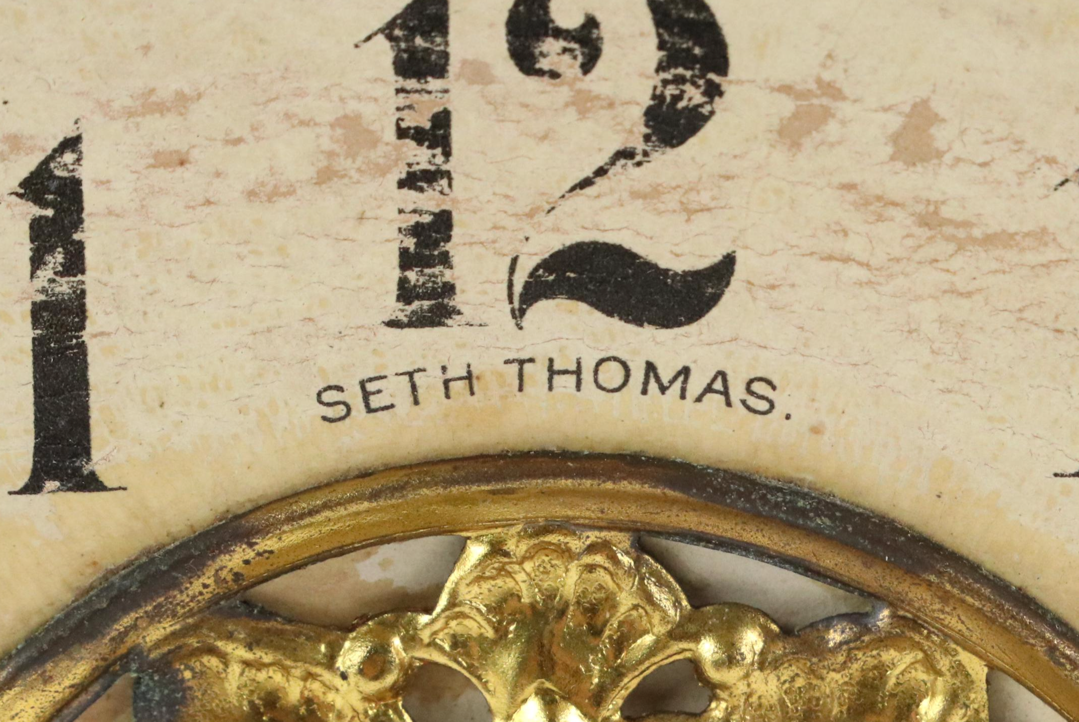 Seth Thomas White Adamantine Mantel Clock, Early 20th Century