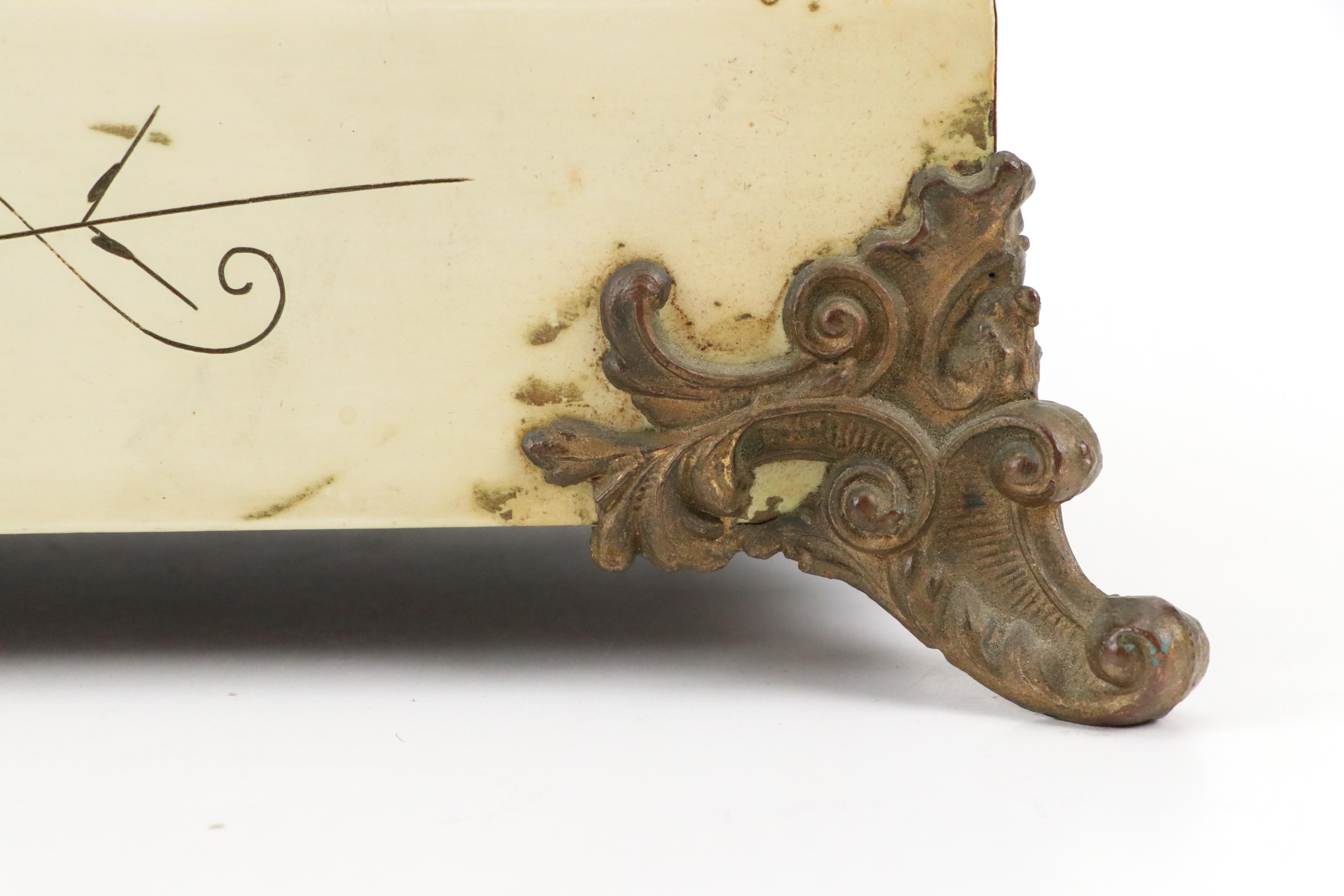 Seth Thomas White Adamantine Mantel Clock, Early 20th Century